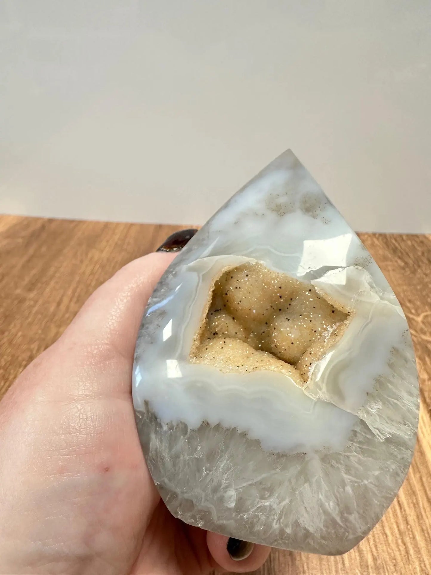 Druzy Agate Flame Polished Crystal Oakriver Crystals