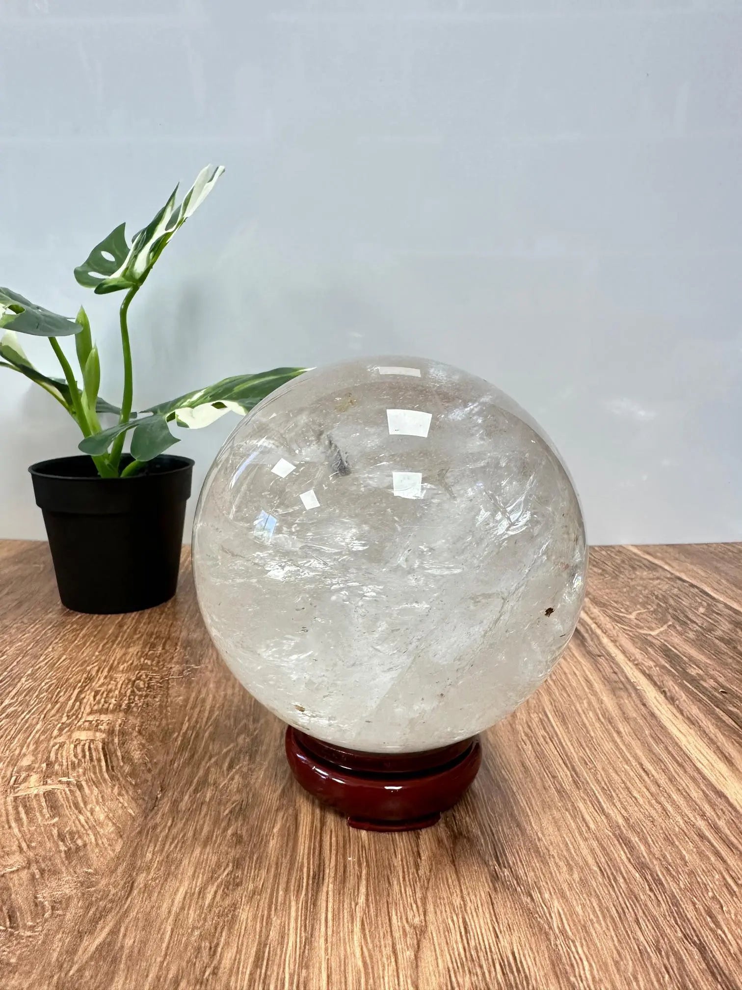 Large Clear Quartz Sphere with Rainbows 4.5 inches Oakriver Crystals