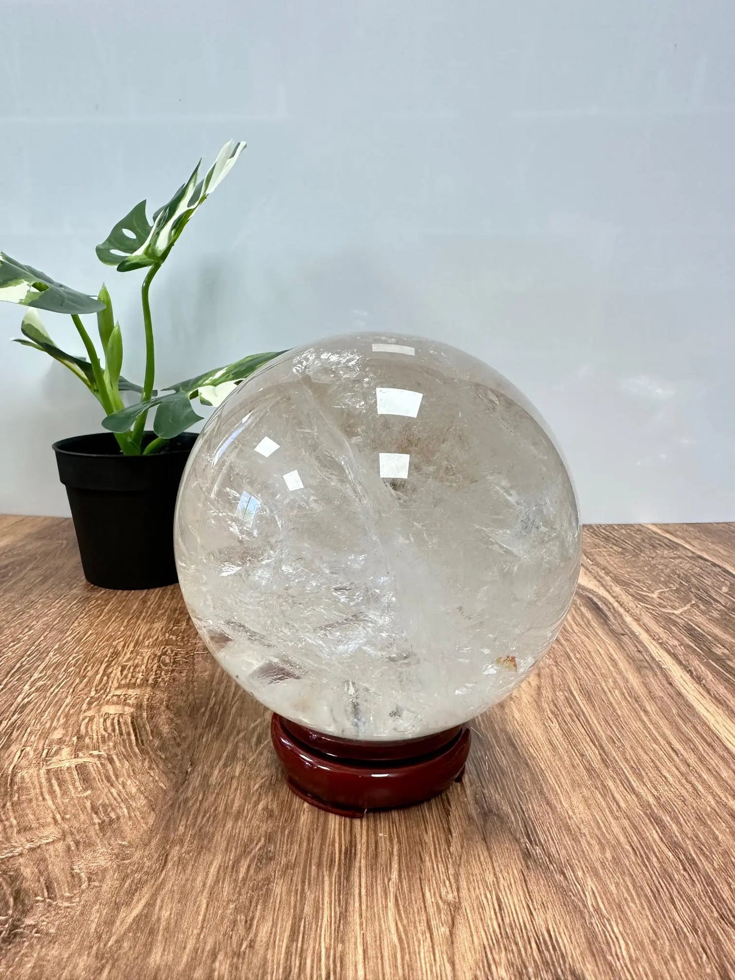 Large Clear Quartz Sphere with Rainbows 4.5 inches Oakriver Crystals