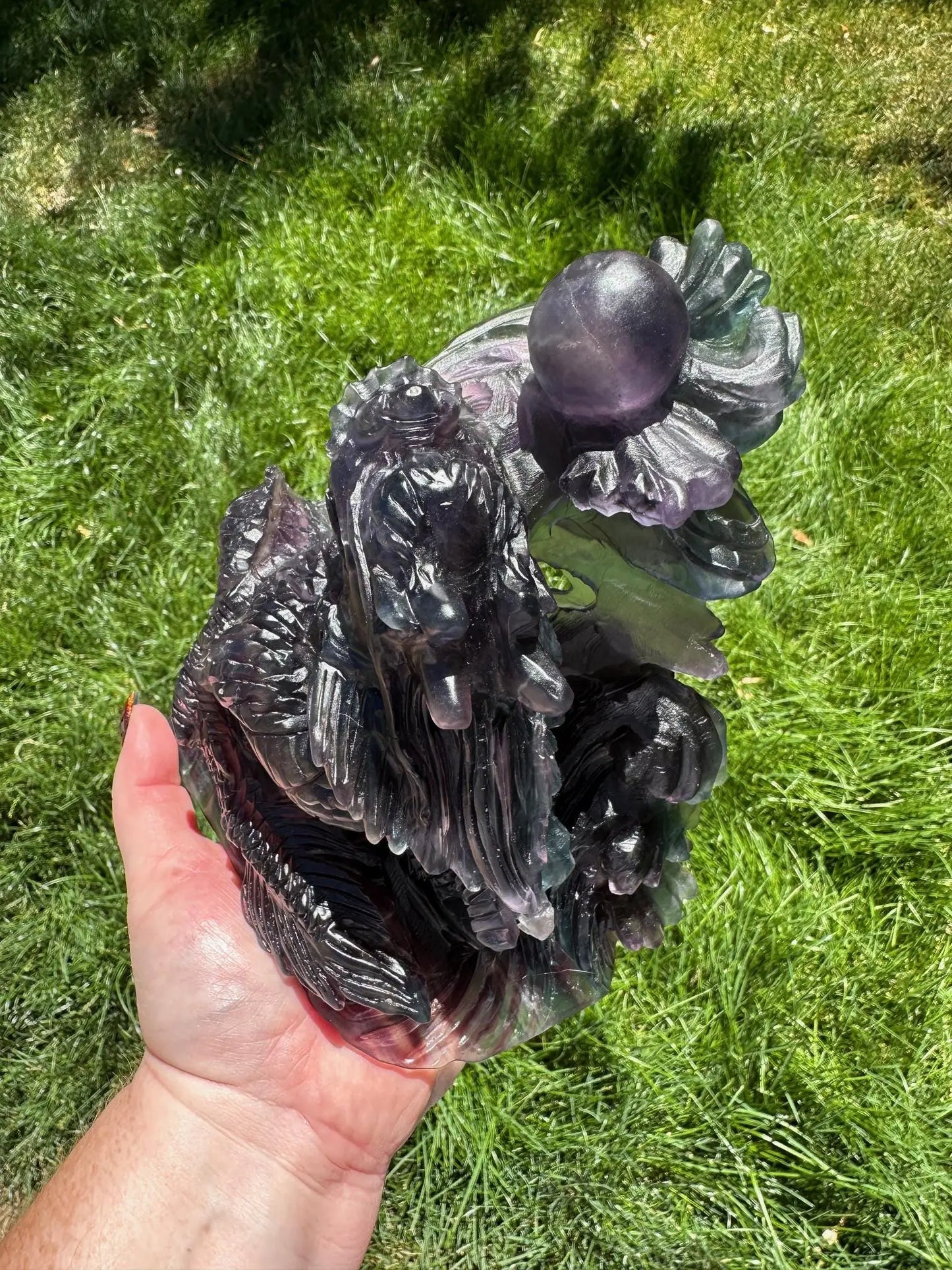 Fluorite Dragon Carving 7 inches tall 5lbs Oakriver Crystals