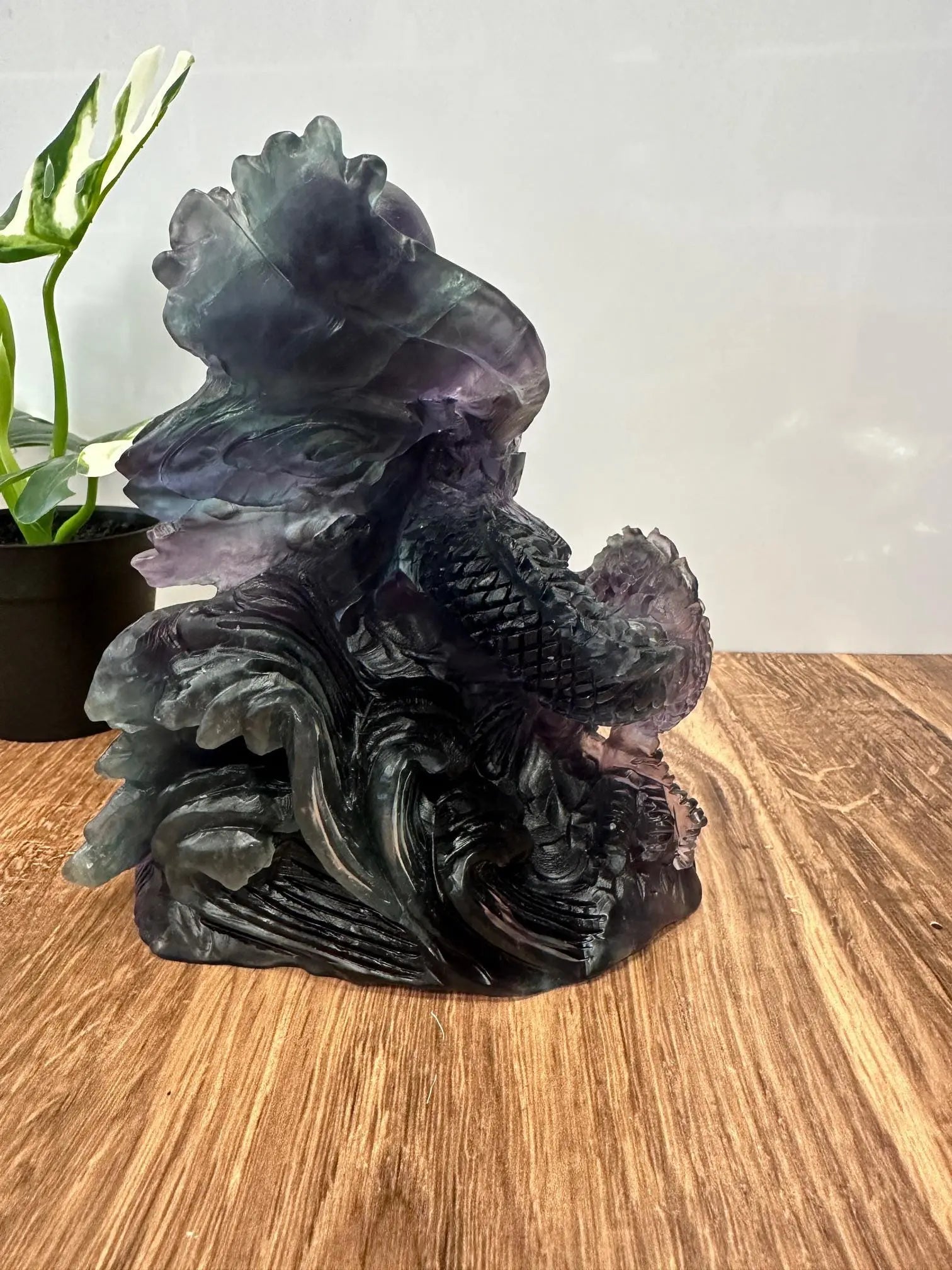 Fluorite Dragon Carving 7 inches tall 5lbs Oakriver Crystals