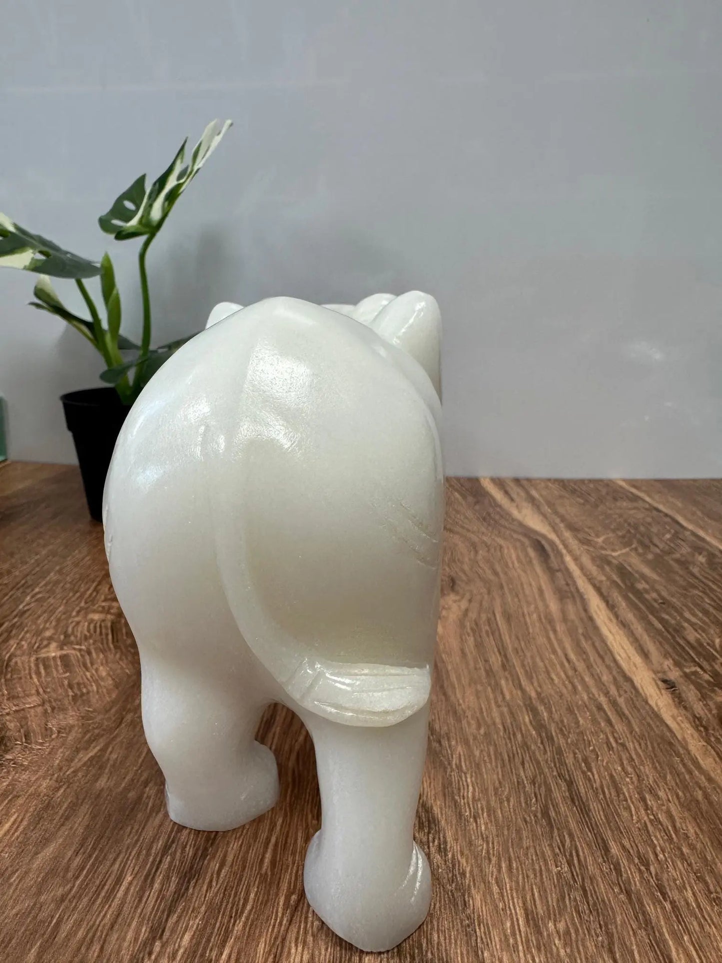 White Jade Elephant 5 inches tall 6lbs Oakriver Crystals