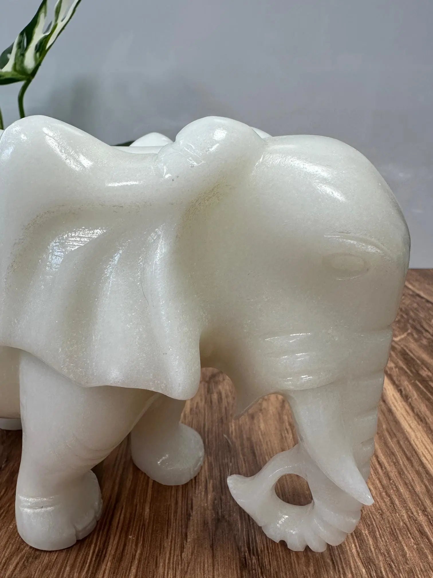 White Jade Elephant 5 inches tall 6lbs Oakriver Crystals