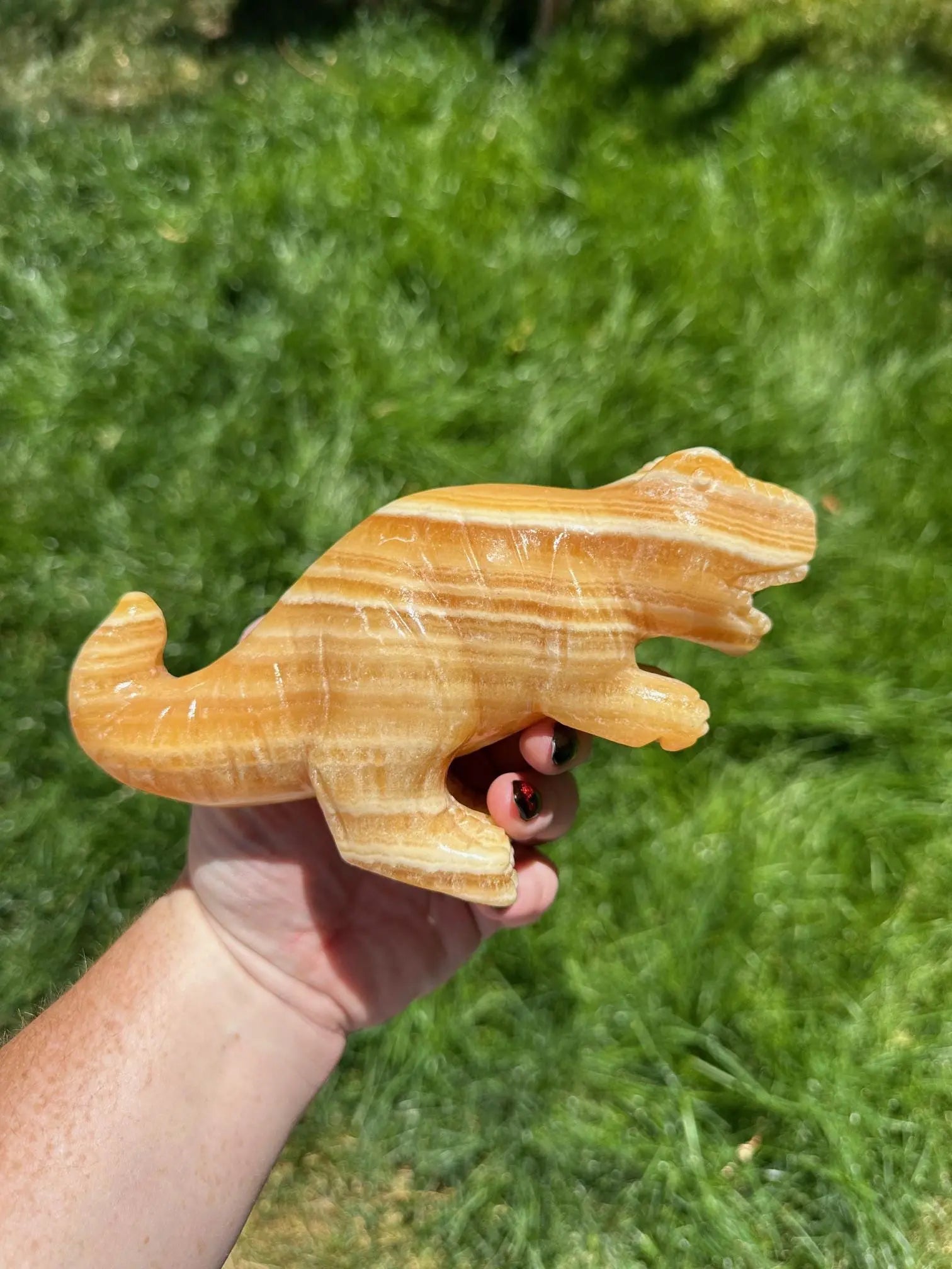 Orange Calcite T-rex Crystal Carving Oakriver Crystals