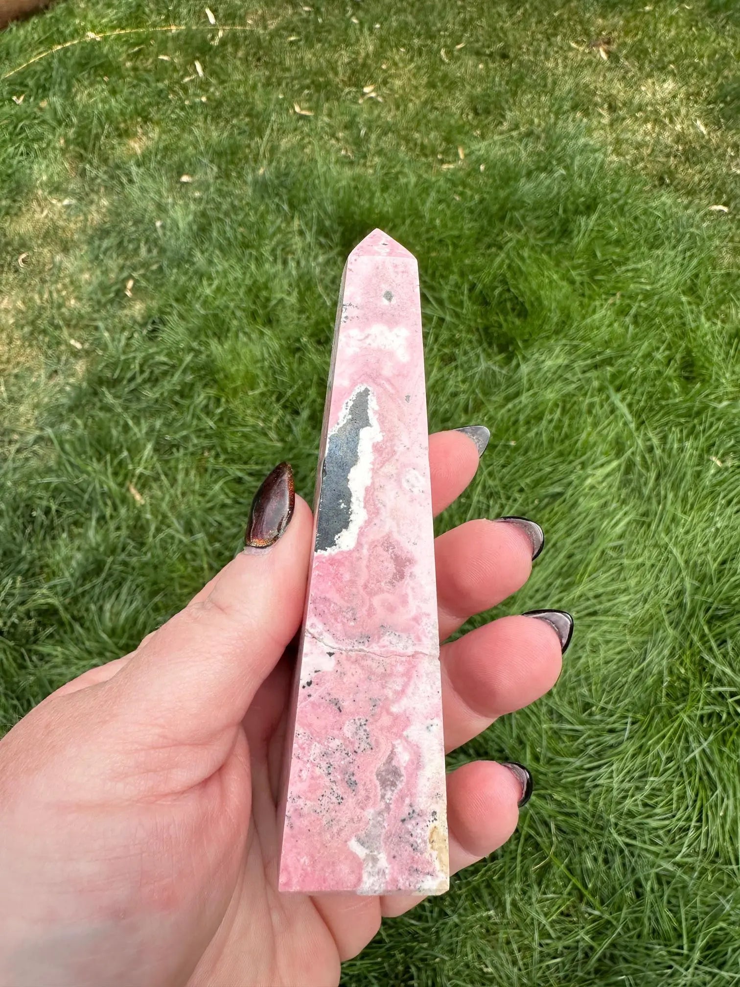 Peruvian Rhodonite Tower 5 inches Oakriver Crystals