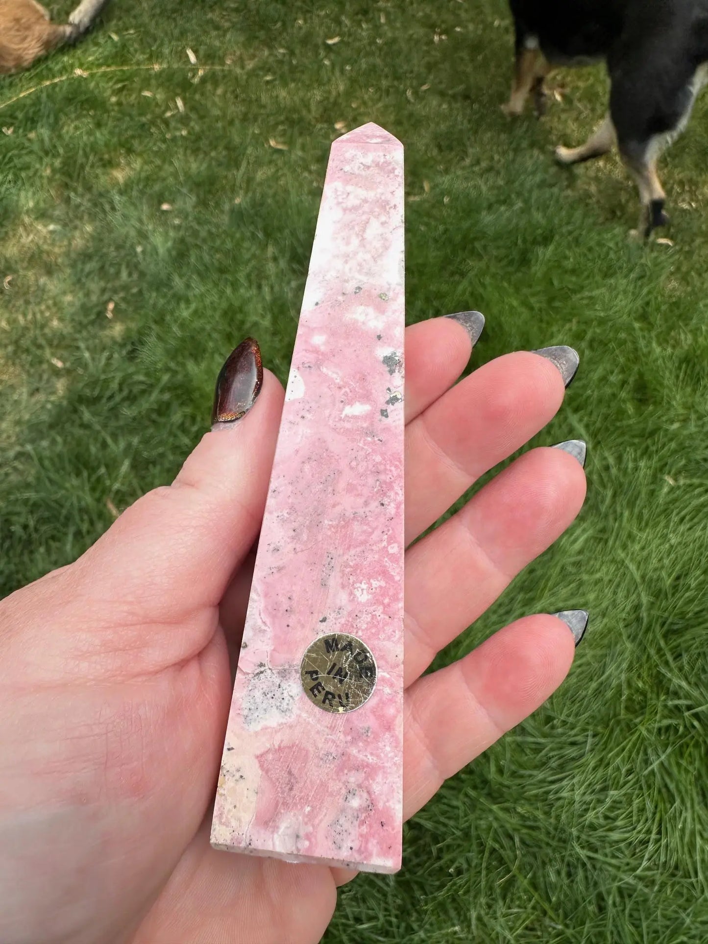 Peruvian Rhodonite Tower 5 inches Oakriver Crystals