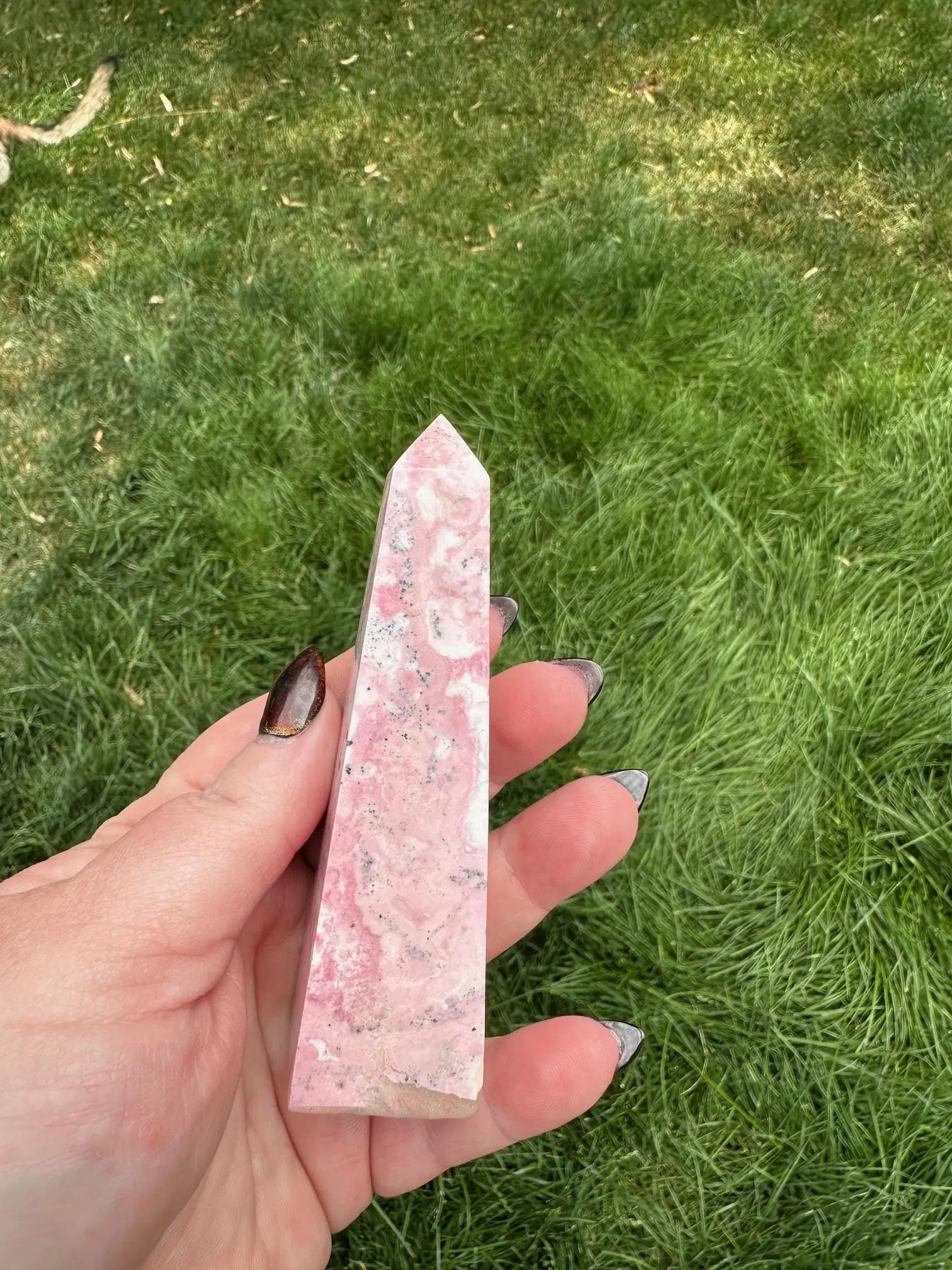 Peruvian Rhodonite Tower 4 inches Oakriver Crystals