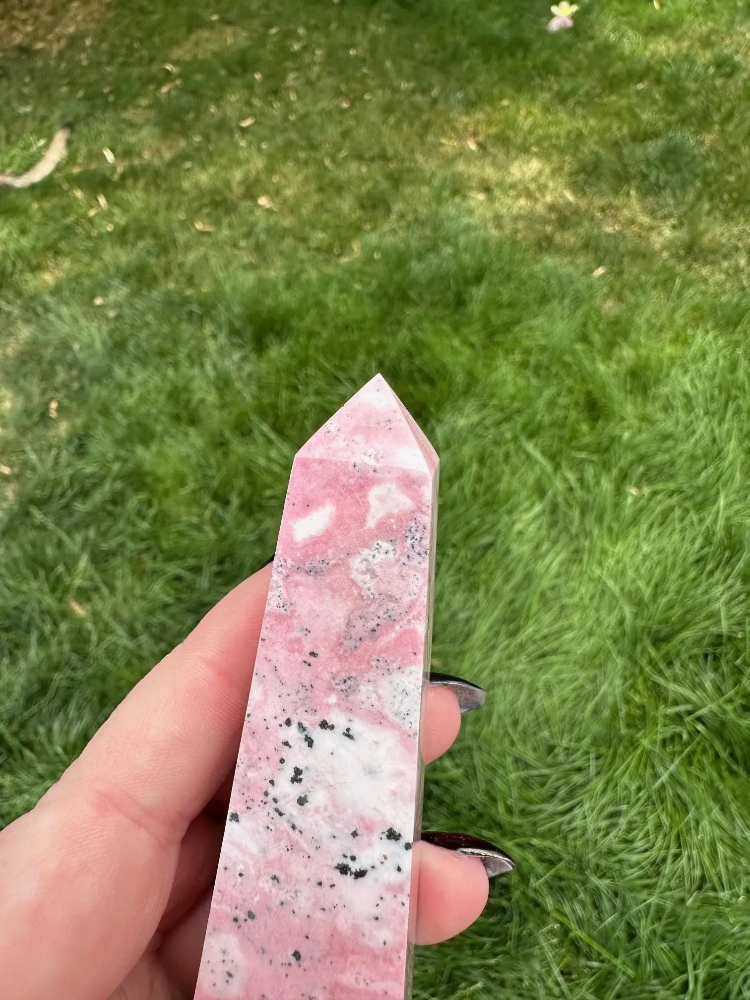 Peruvian Rhodonite Tower 4 inches Oakriver Crystals