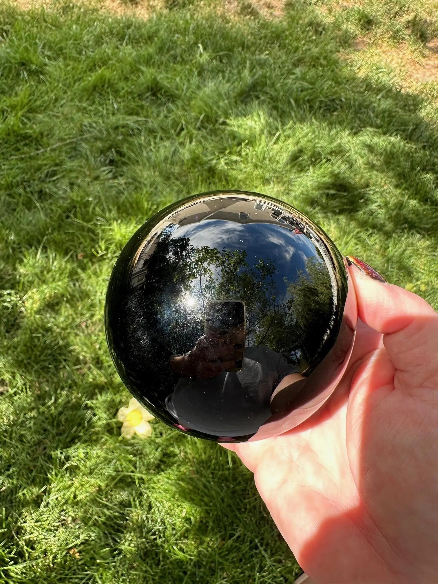 Large Obsidian sphere 2 + lbs Oakriver Crystals