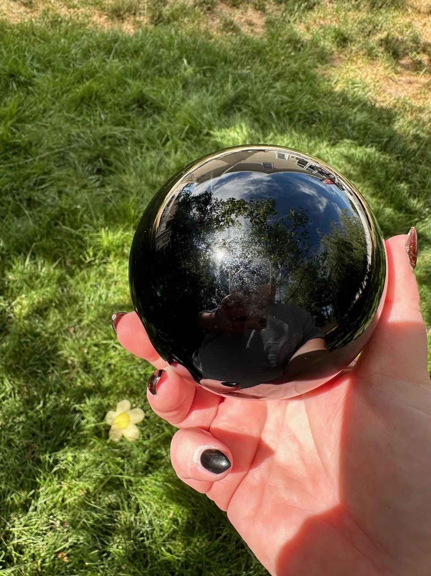 Large Obsidian sphere 2 + lbs Oakriver Crystals