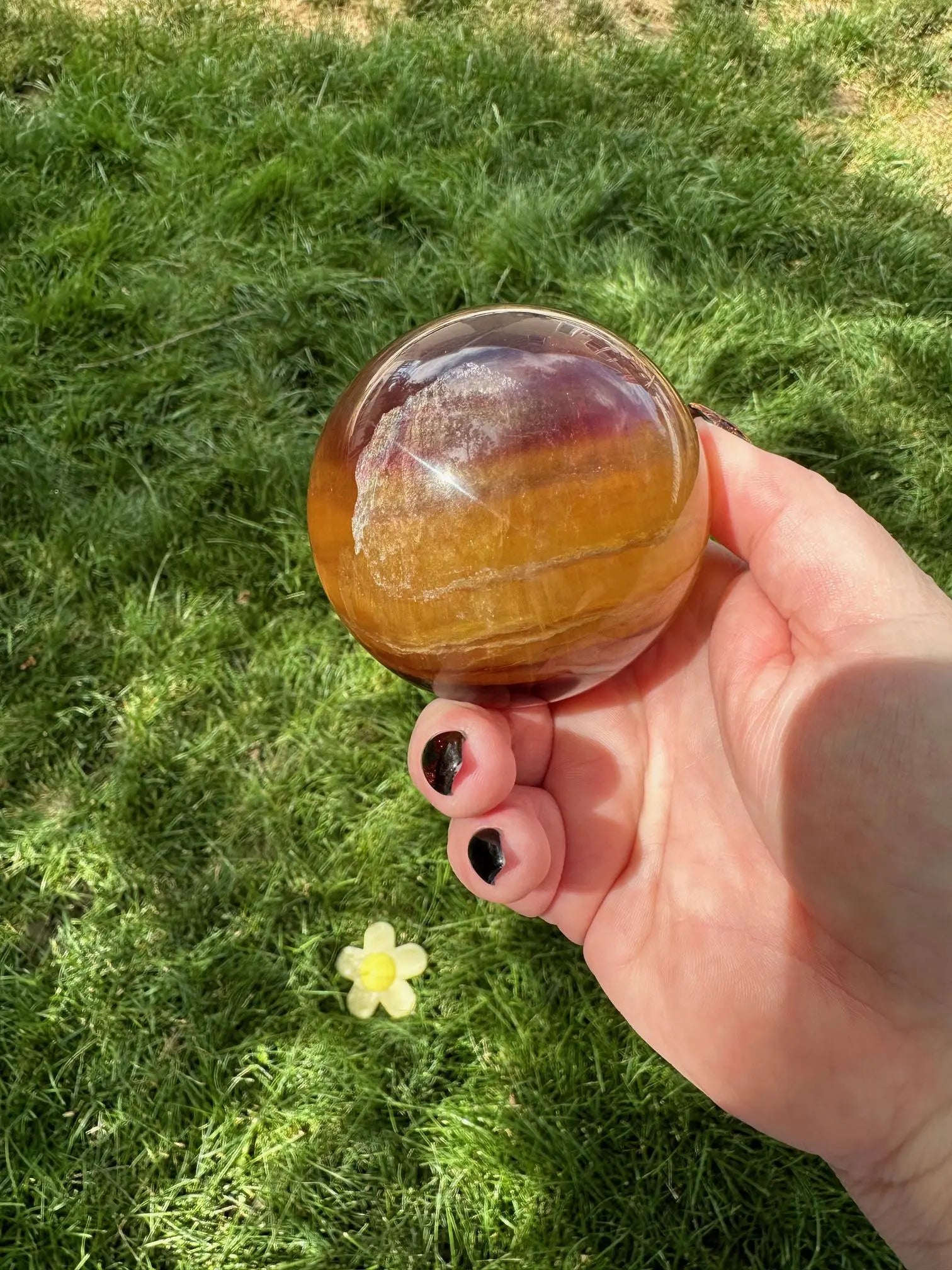 Vibrant Yellow Fluorite Sphere Oakriver Crystals