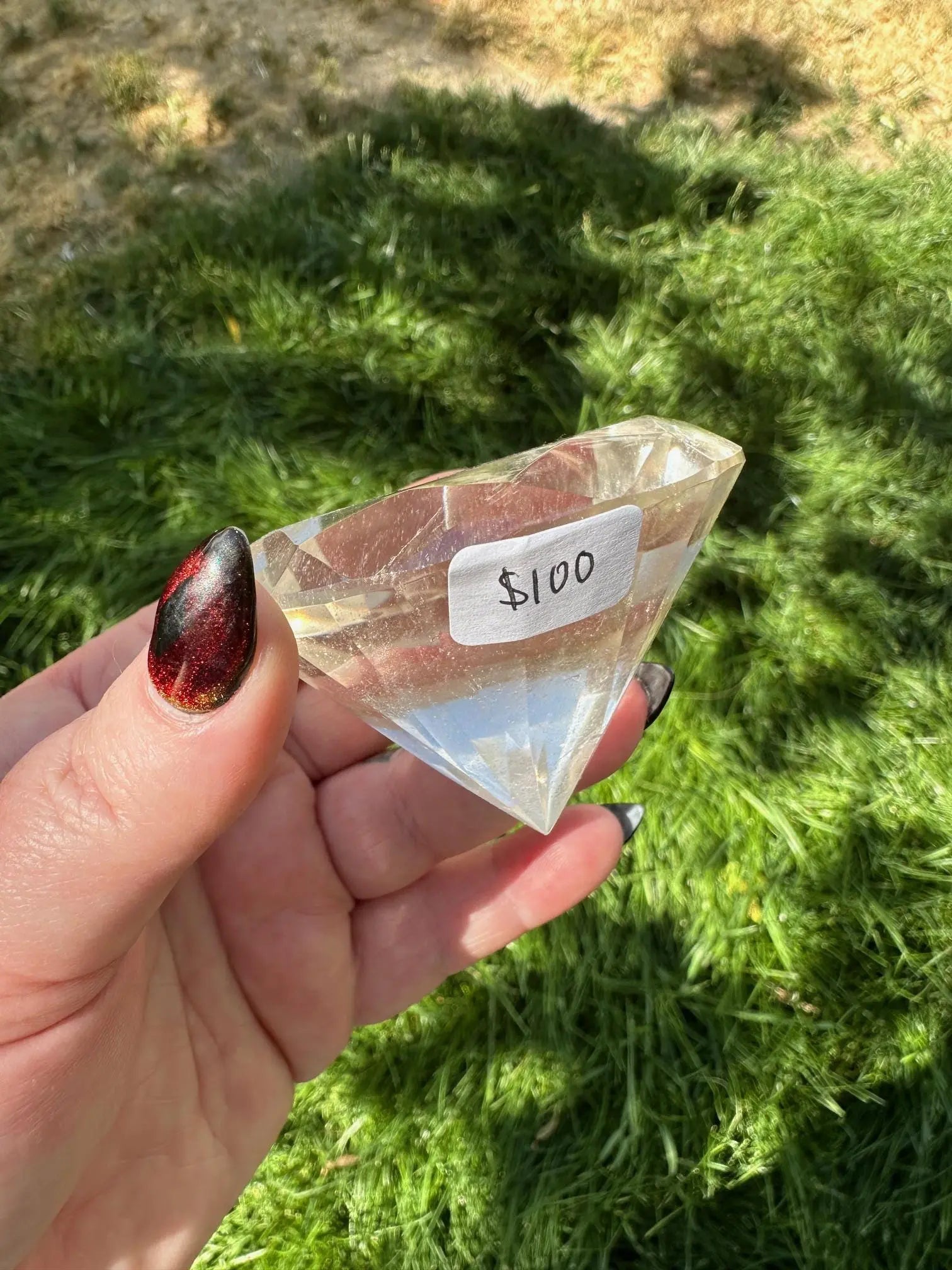 Faceted Quartz Diamond Cut #3 Oakriver Crystals