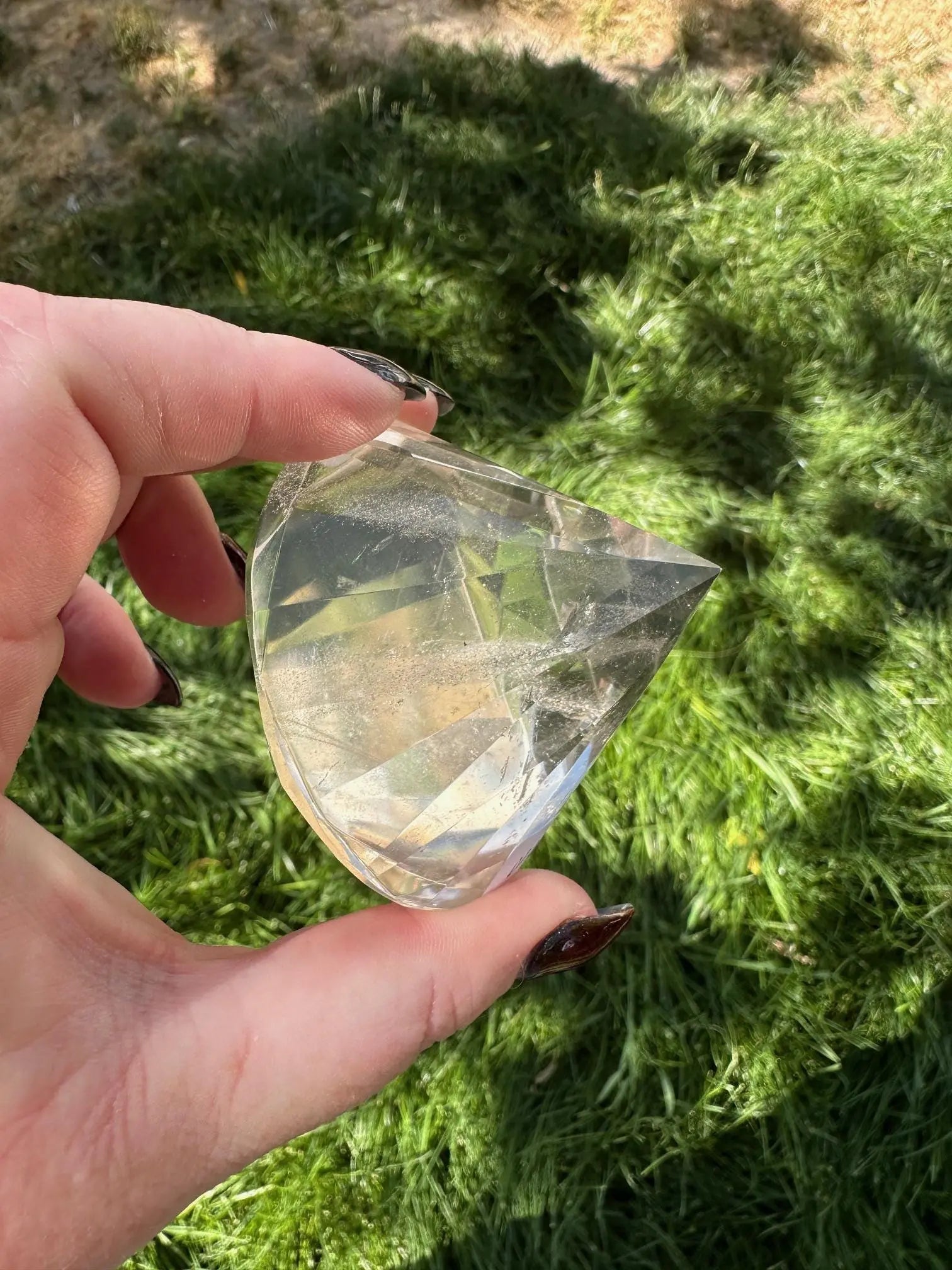 Faceted Quartz Diamond Cut #3 Oakriver Crystals