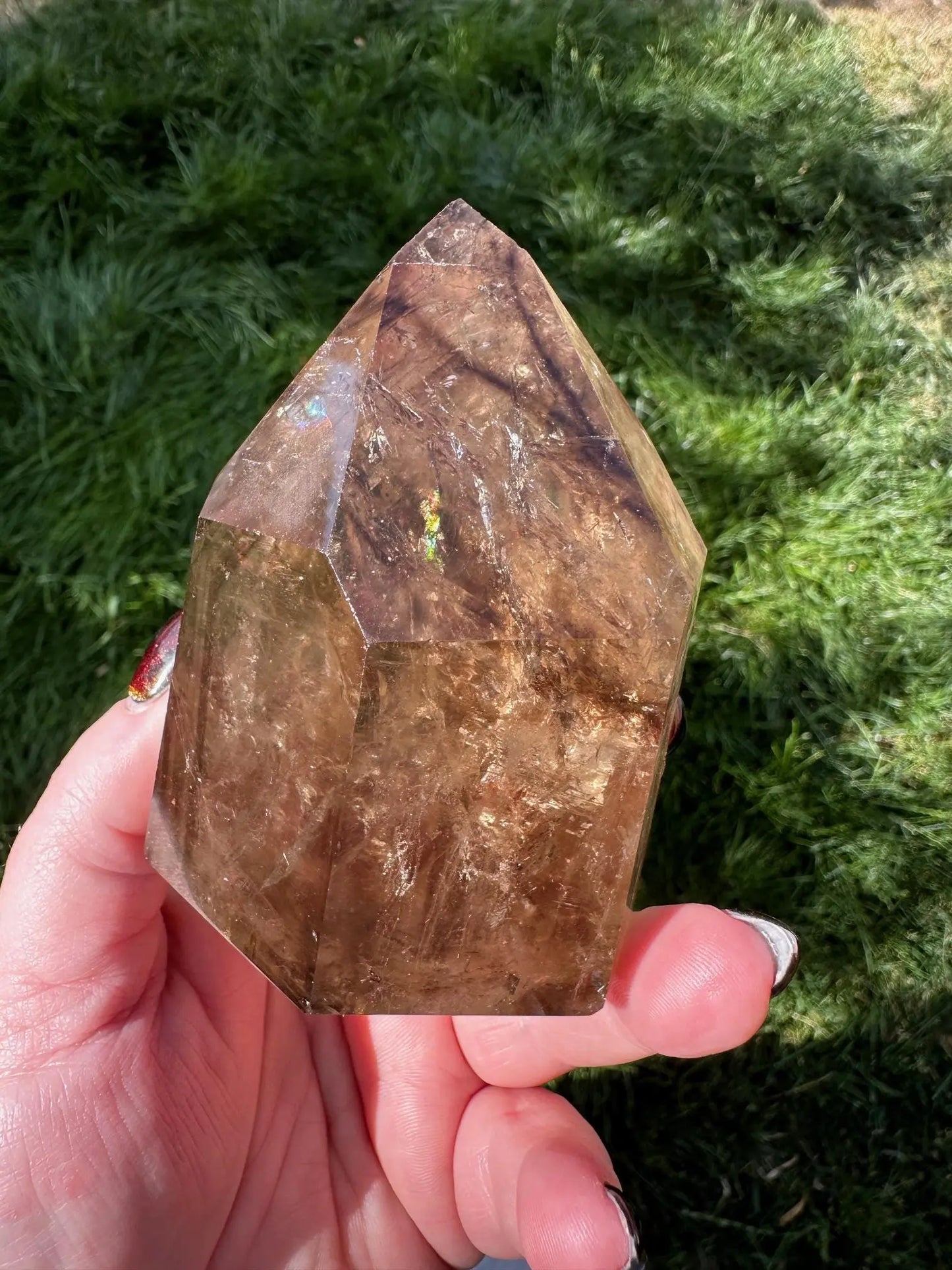 Smoky Elestial Quartz With Rainbows OakrivercrystalsCo