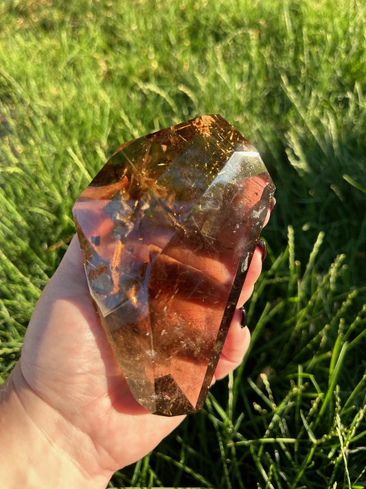 Rutilated Smokey Quartz Freeform Oakriver Crystals