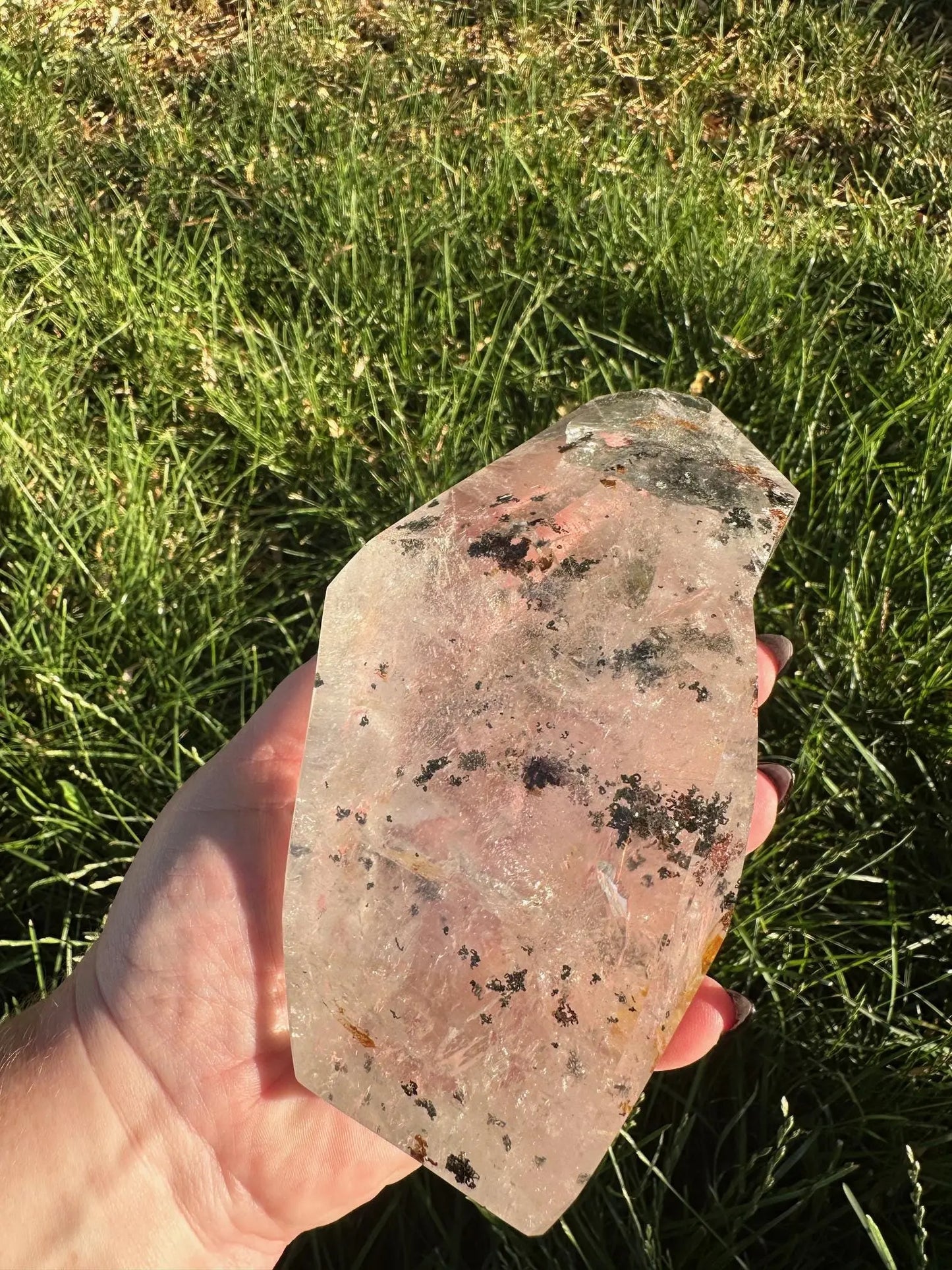 Rutilated Clear Quartz with Chlorite and Iron Freeform Oakriver Crystals