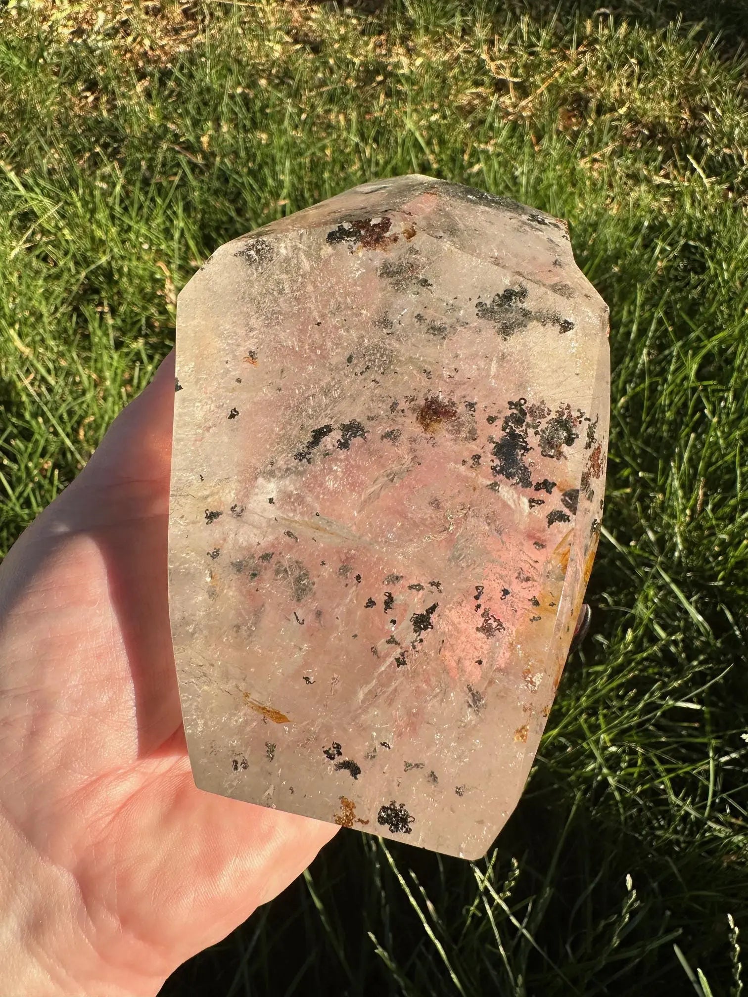 Rutilated Clear Quartz with Chlorite and Iron Freeform Oakriver Crystals