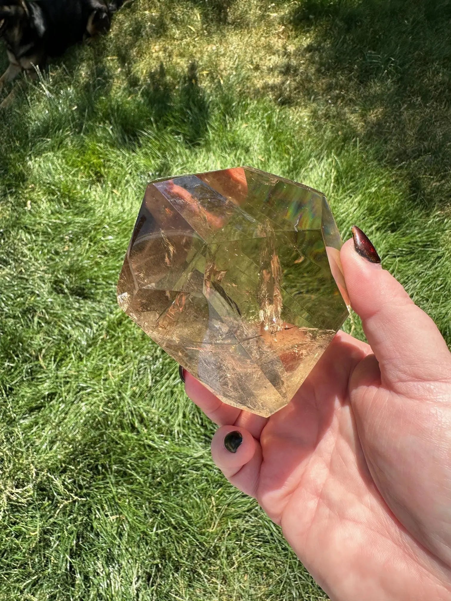 Smokey Quartz Freeform packed with rainbows Oakriver Crystals