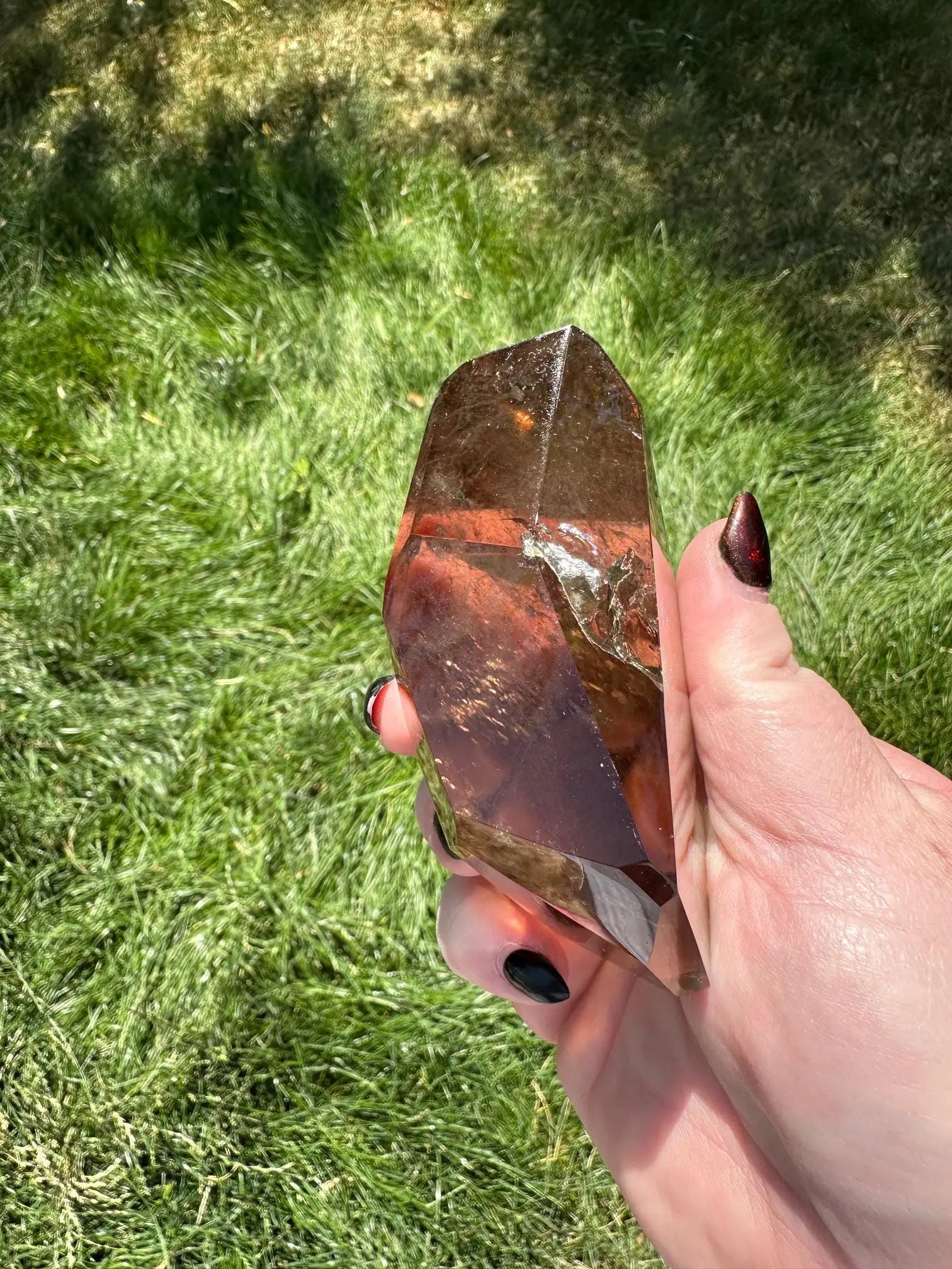 Smoky Quartz Freeform with Rainbows Oakriver Crystals