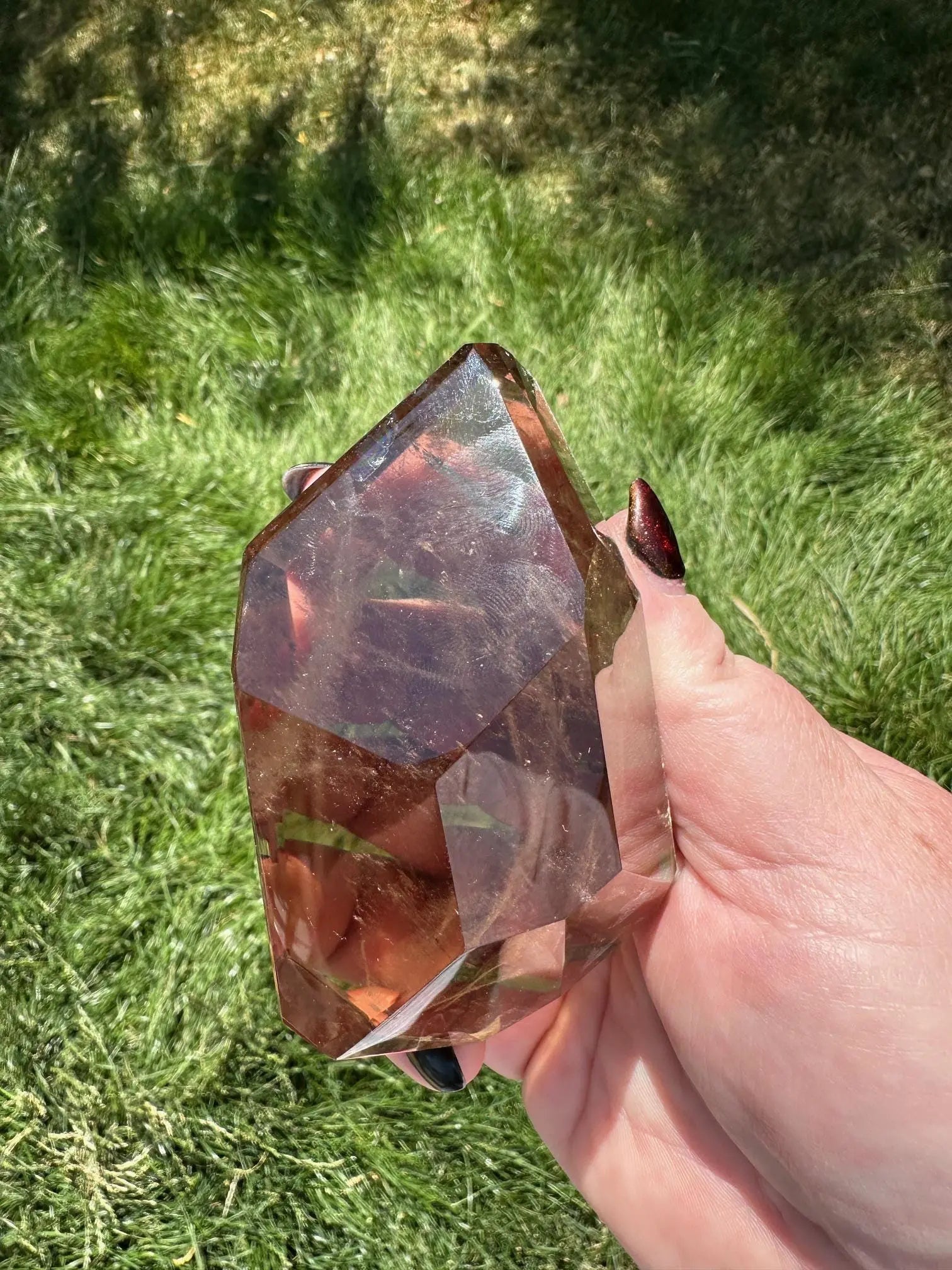 Smoky Quartz Freeform with Rainbows Oakriver Crystals