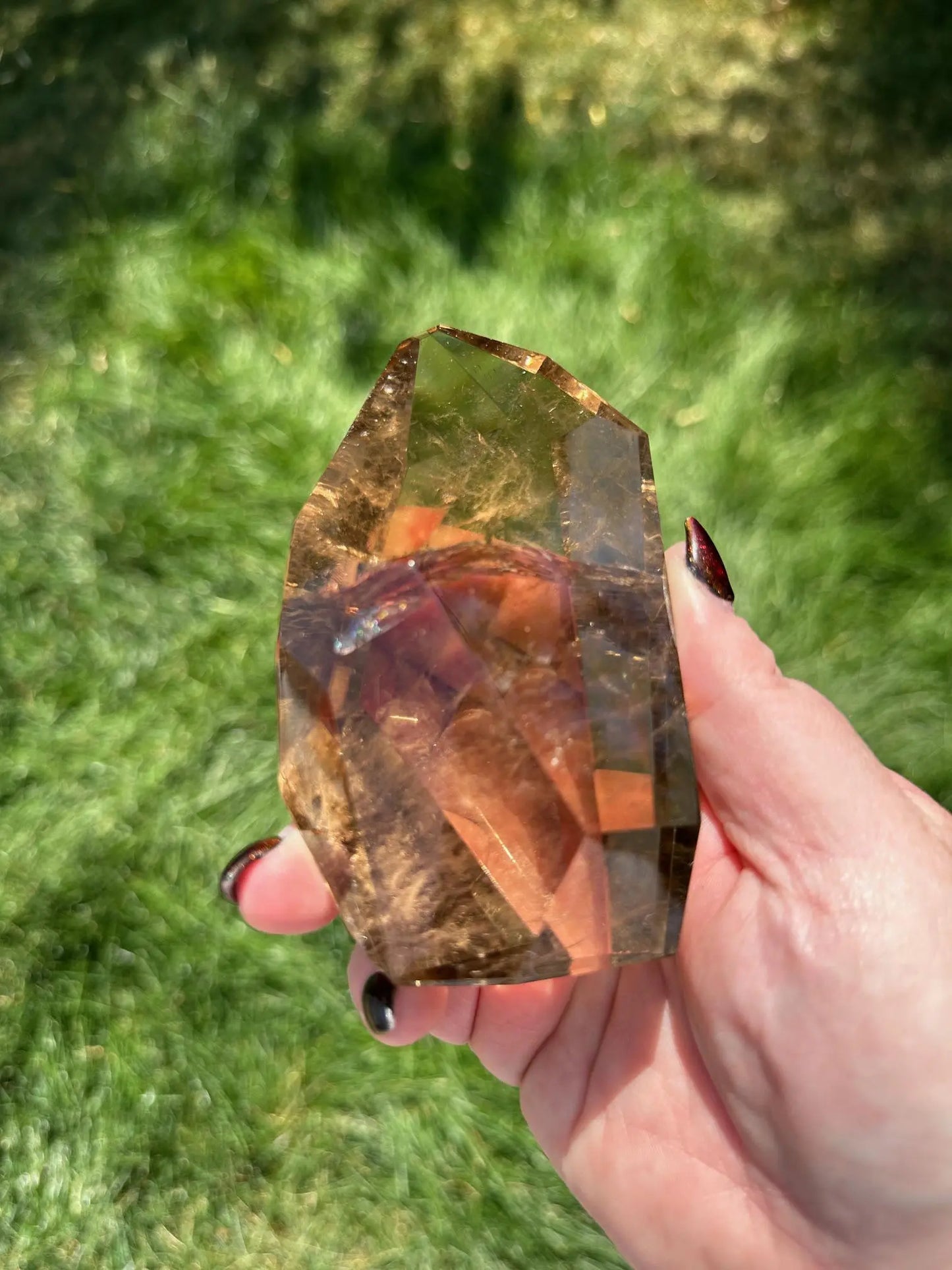 Smoky Quartz Freeform with Rainbows 5 inches Oakriver Crystals