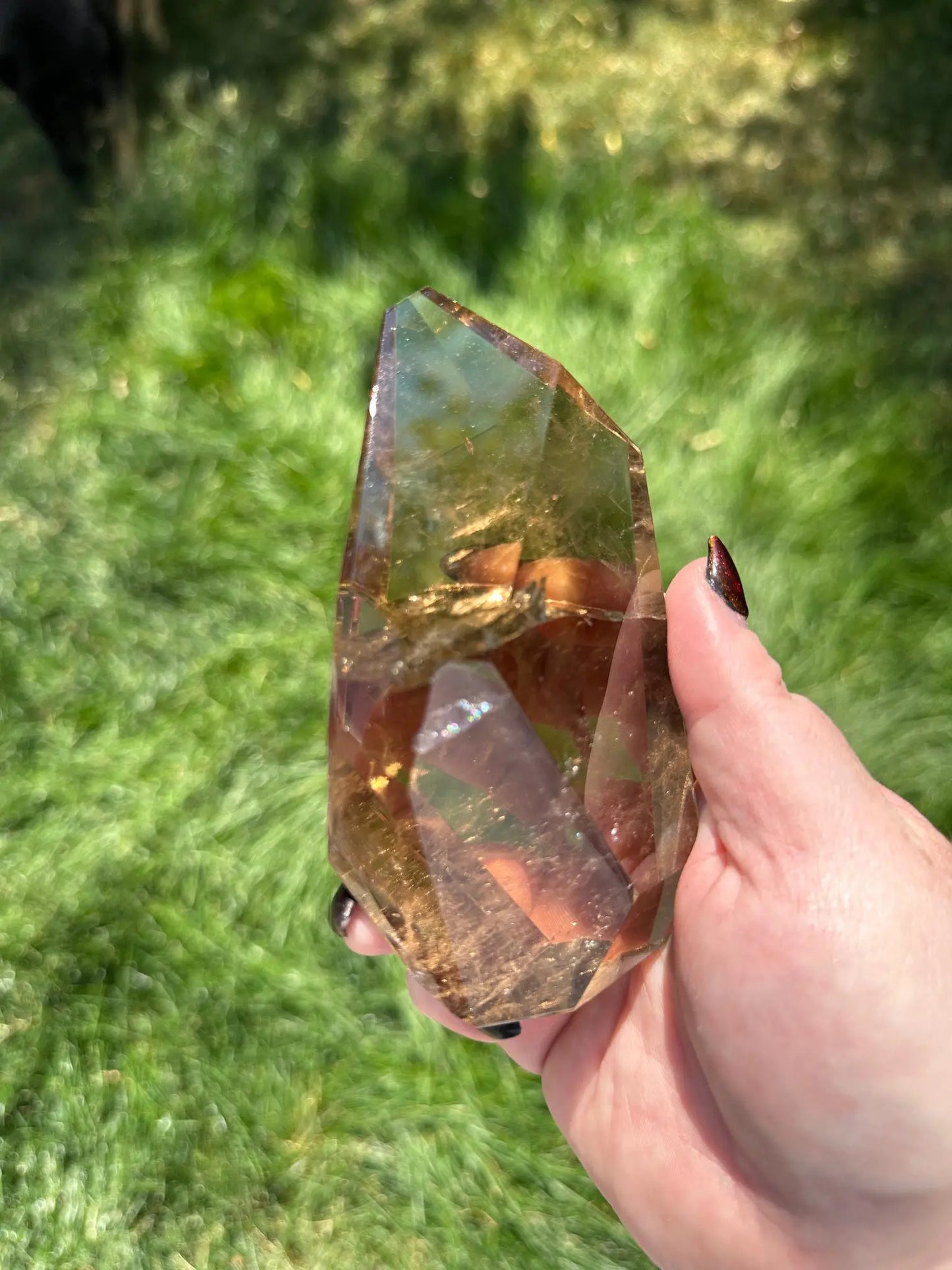 Smoky Quartz Freeform with Rainbows 5 inches Oakriver Crystals