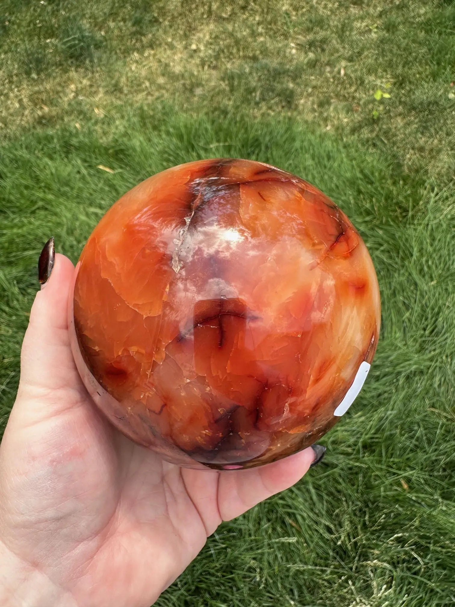 Carnelian sphere Vibrant red and Orange 4.4 inches 4+ lbs #1 Oakriver Crystals