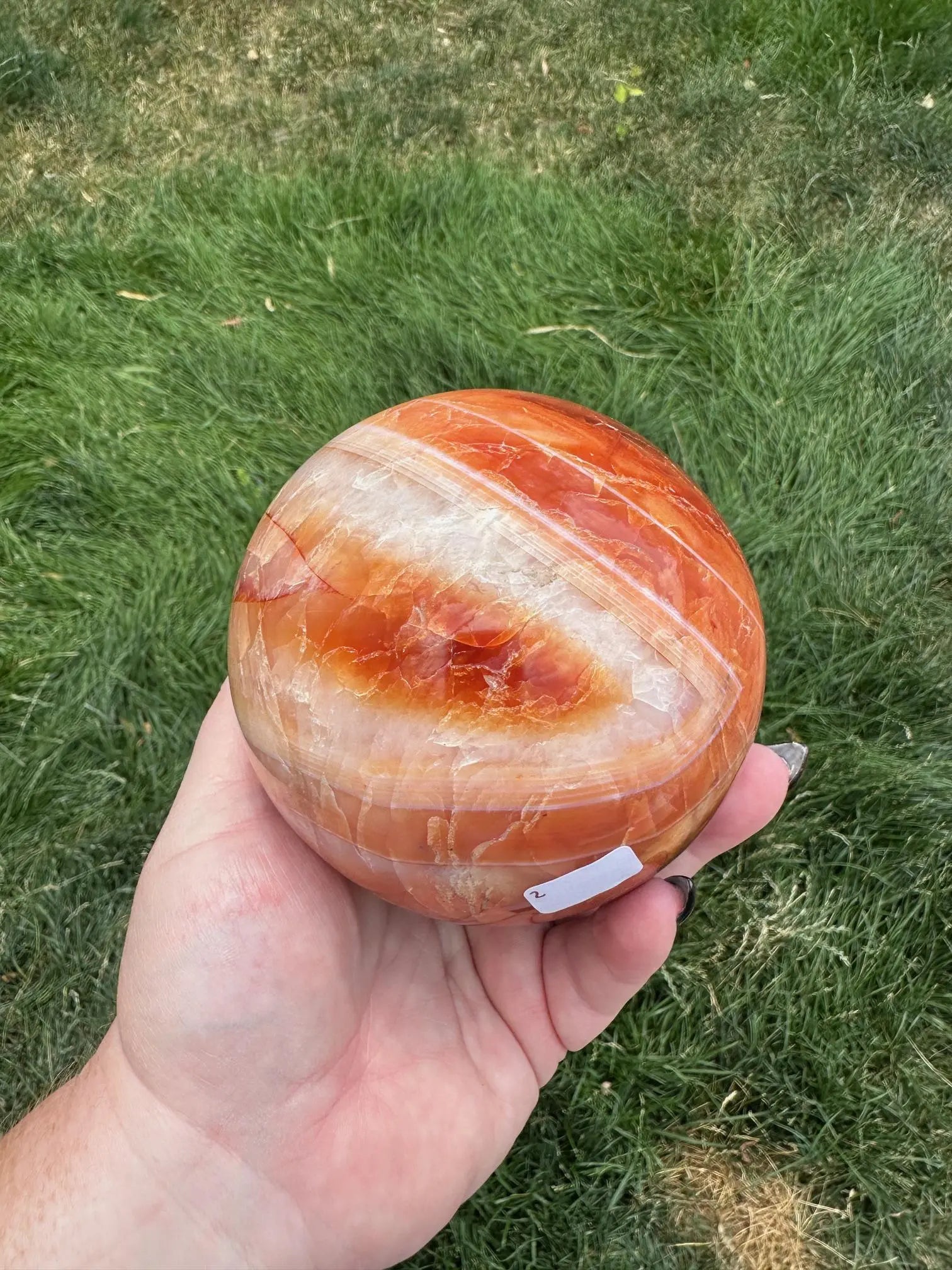 Carnelian sphere Vibrant red and Orange 3.9 inches #2 Oakriver Crystals