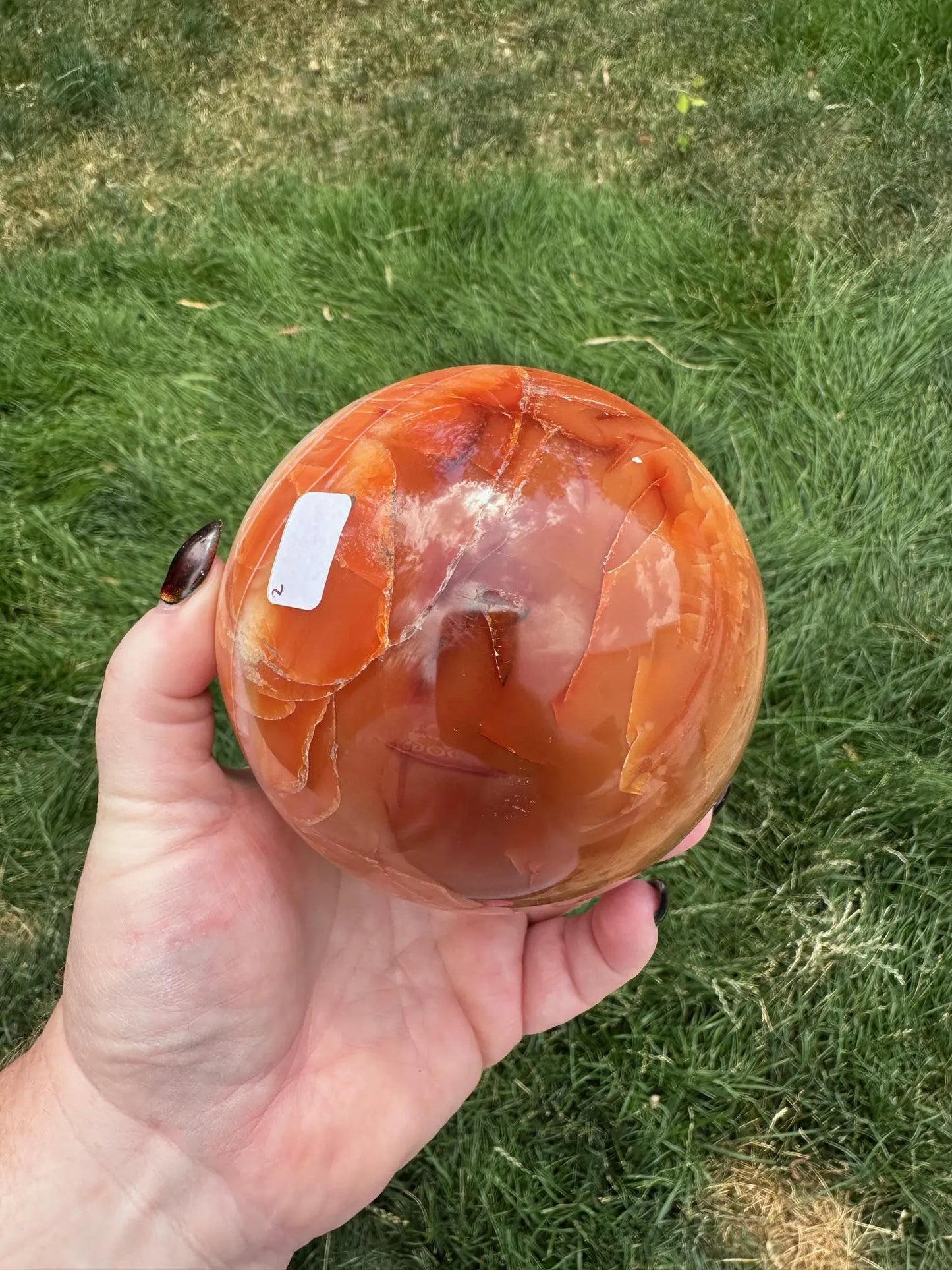 Carnelian sphere Vibrant red and Orange 3.9 inches #2 Oakriver Crystals