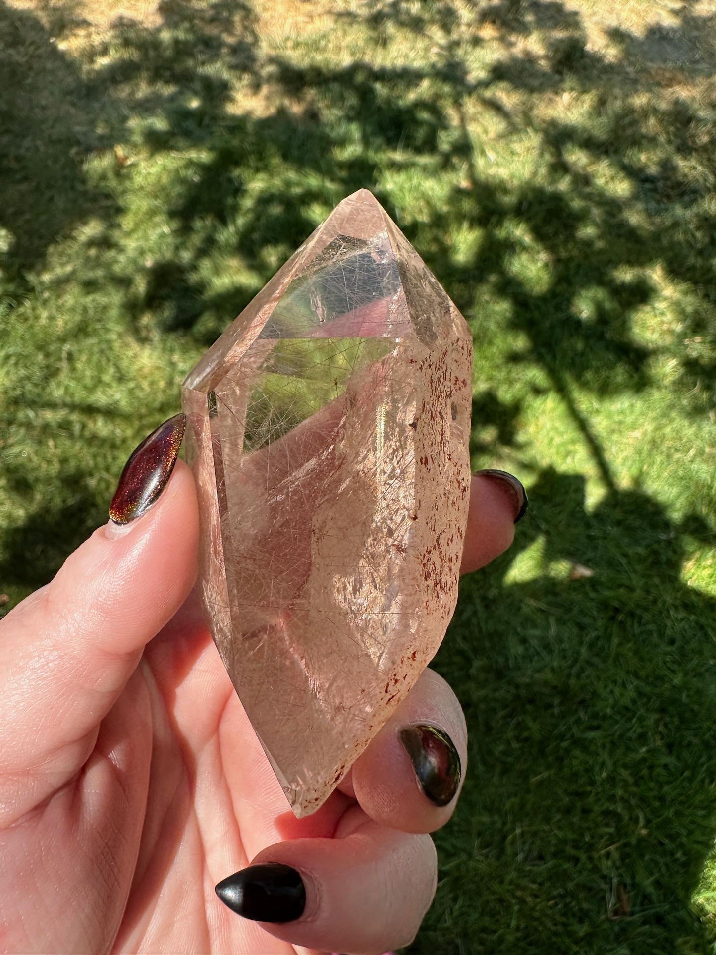 Rutilated Clear Quartz Semi Polished