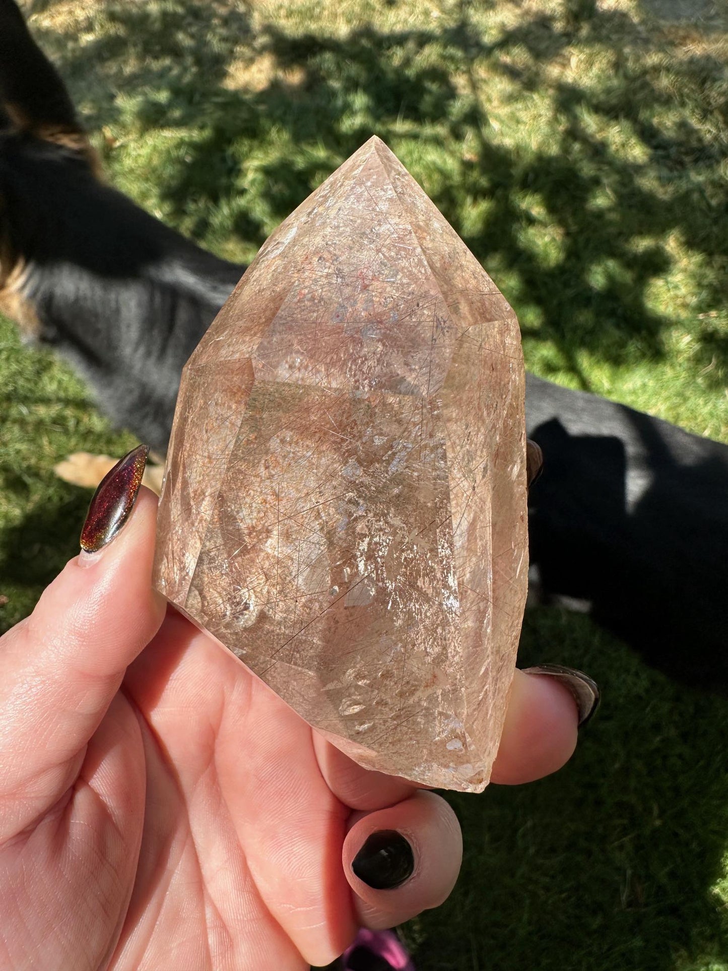 Rutilated Clear Quartz Semi Polished