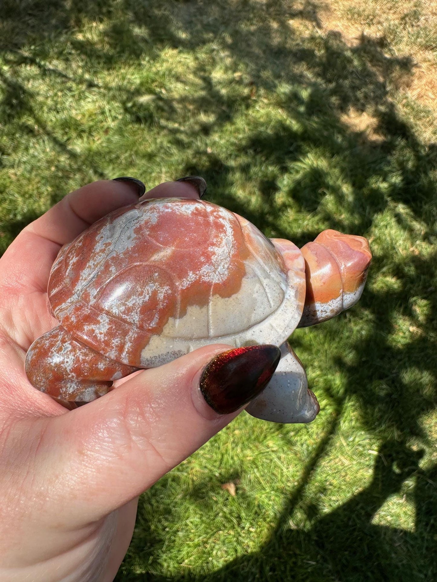 Ocean Jasper Turtle, Unique Crystal Sculpture