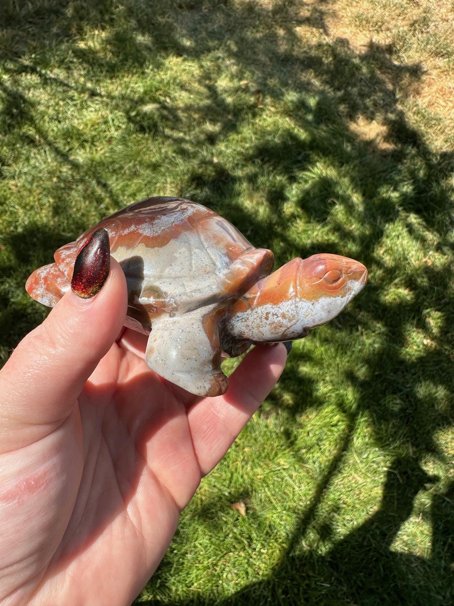 Ocean Jasper Turtle, Unique Crystal Sculpture