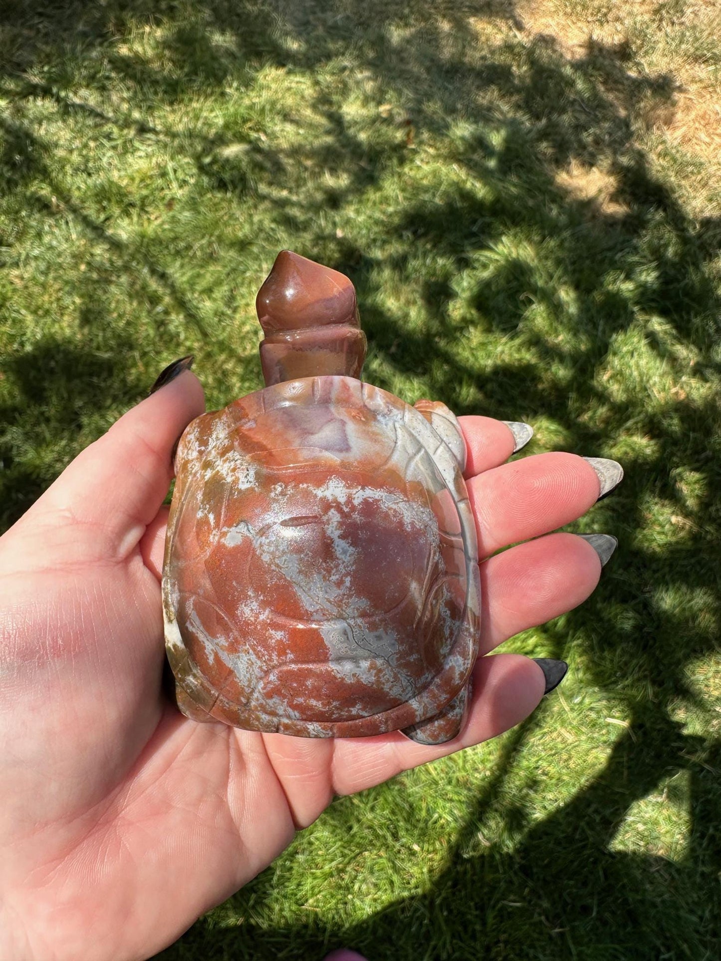 Ocean Jasper Turtle, Unique Crystal Sculpture