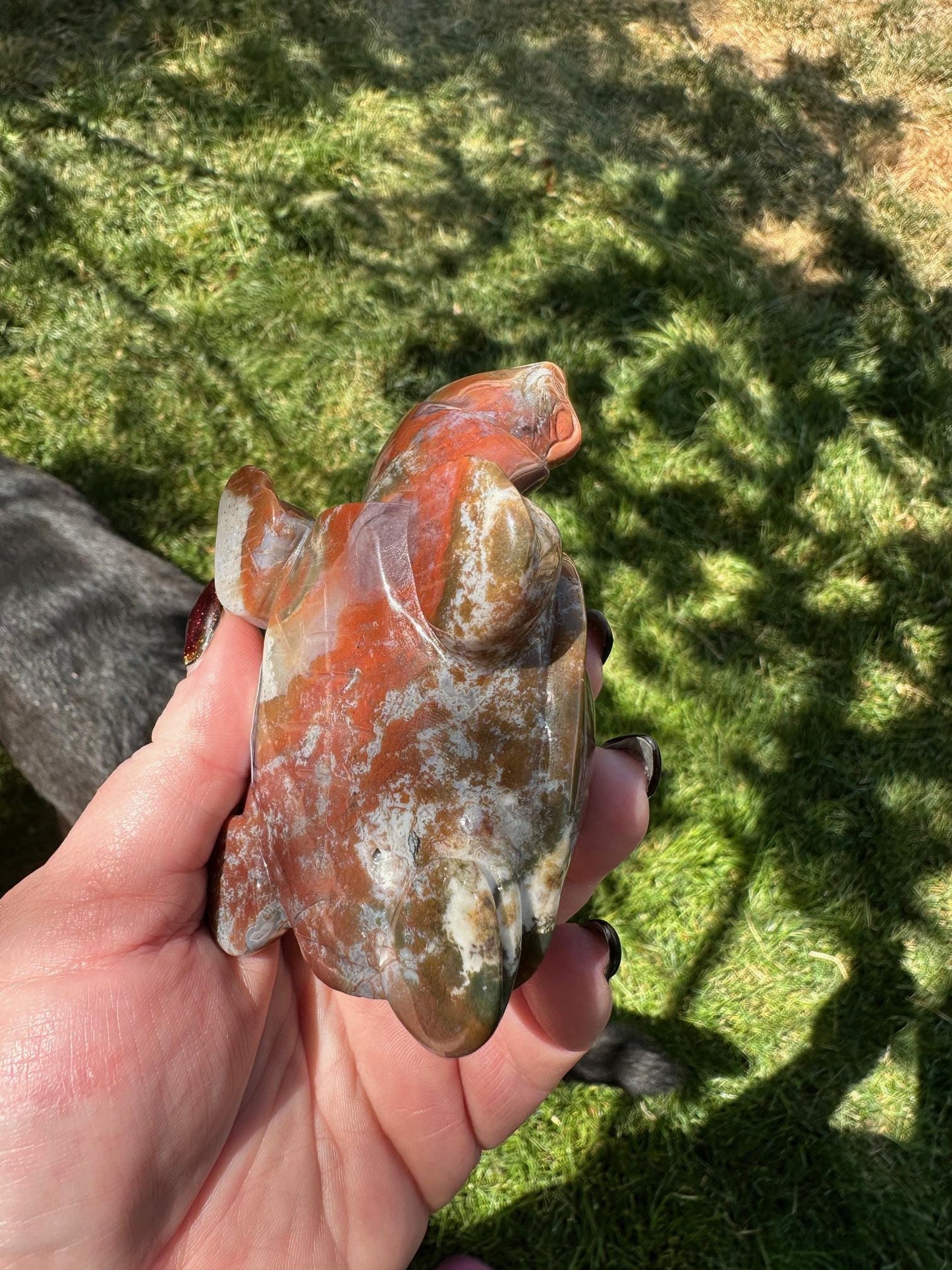 Ocean Jasper Turtle, Unique Crystal Sculpture