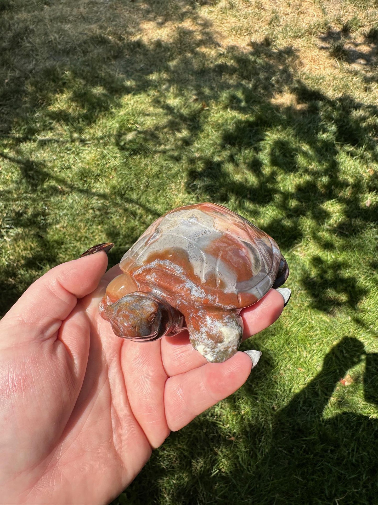 Ocean Jasper Turtle, Unique Crystal Sculpture #2