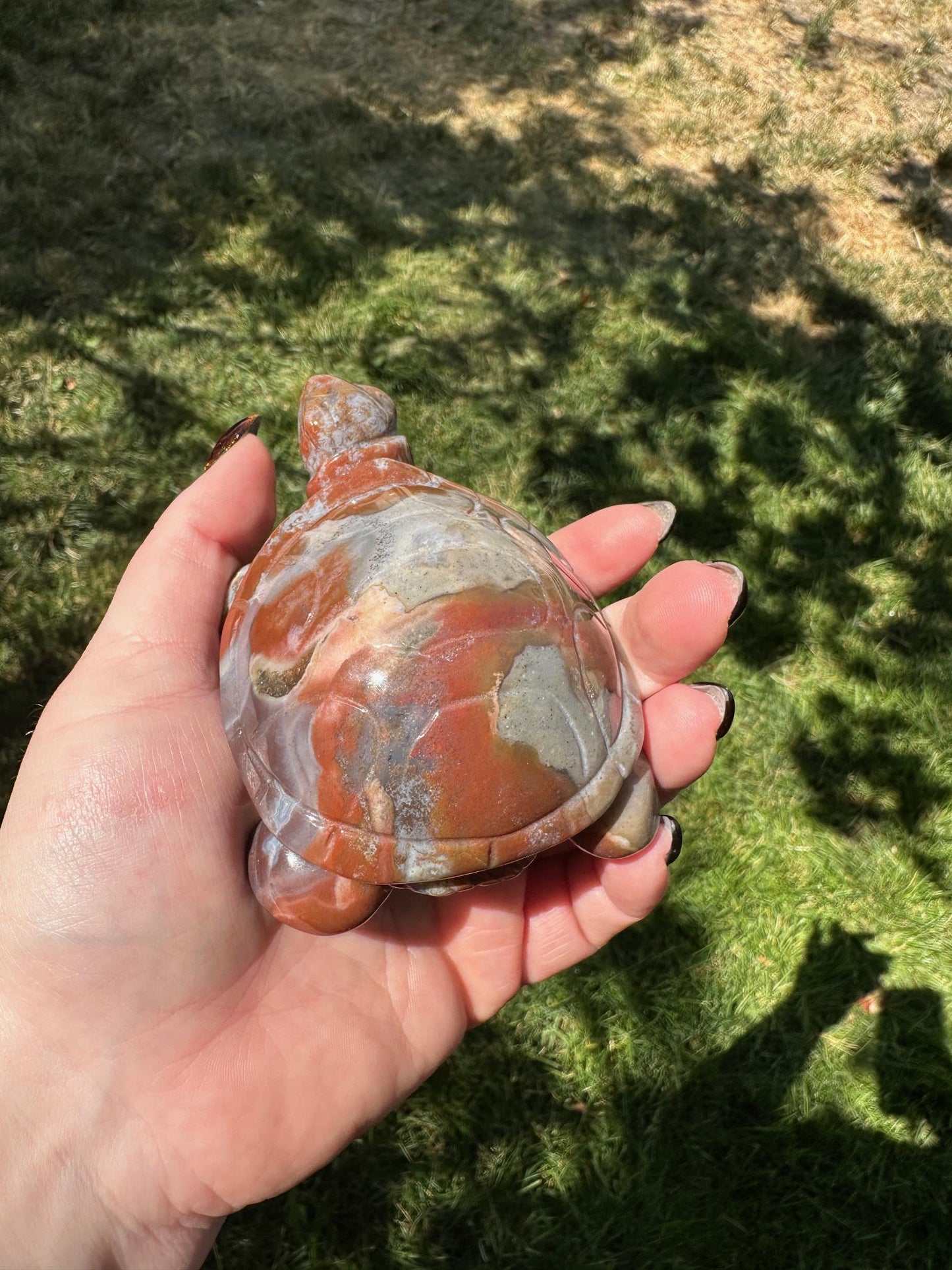 Ocean Jasper Turtle, Unique Crystal Sculpture #2