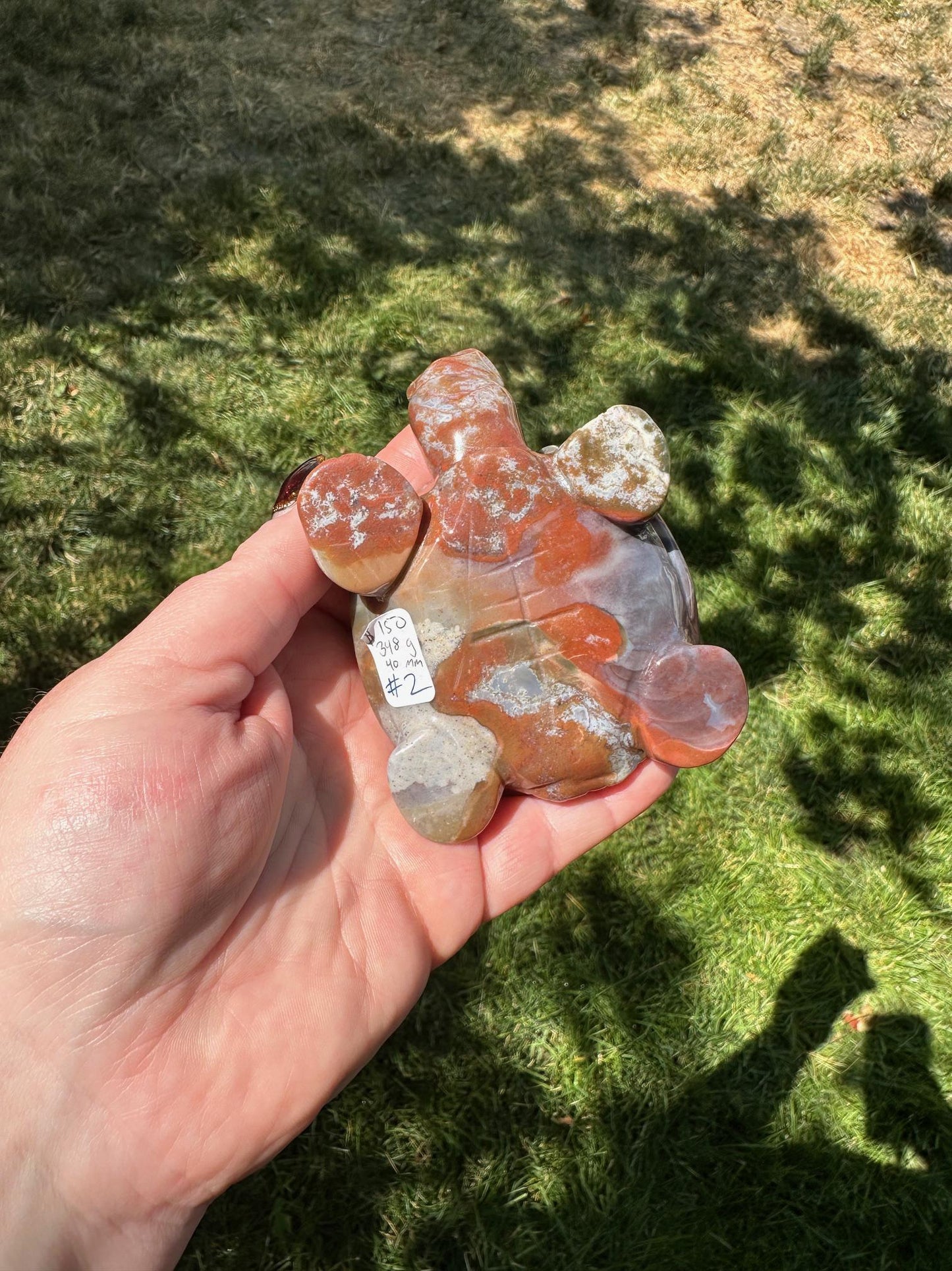 Ocean Jasper Turtle, Unique Crystal Sculpture #2