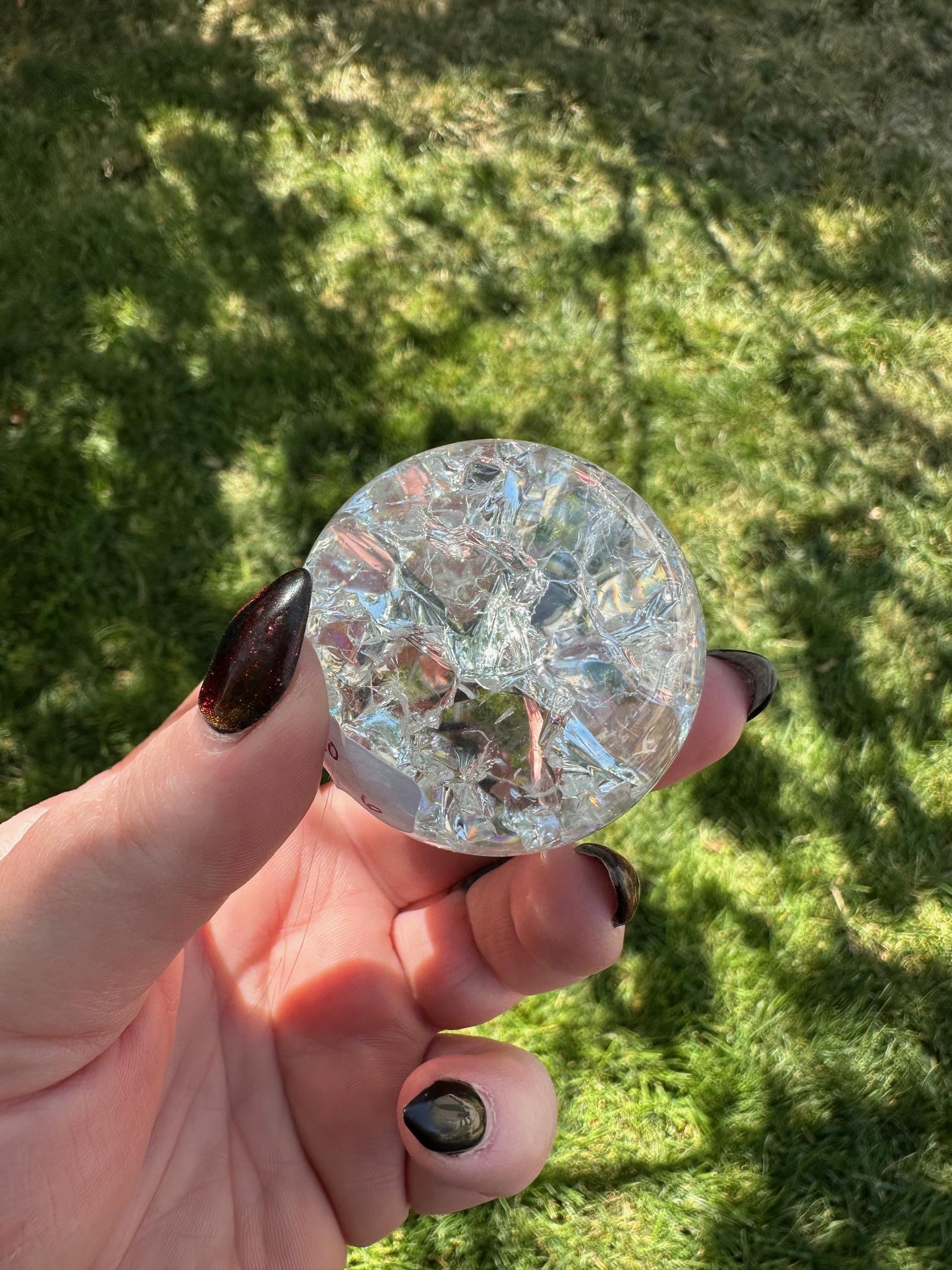 Crackle Quartz Sphere – 1.9 Inch Diameter, 7oz – Unique Crystal Ball