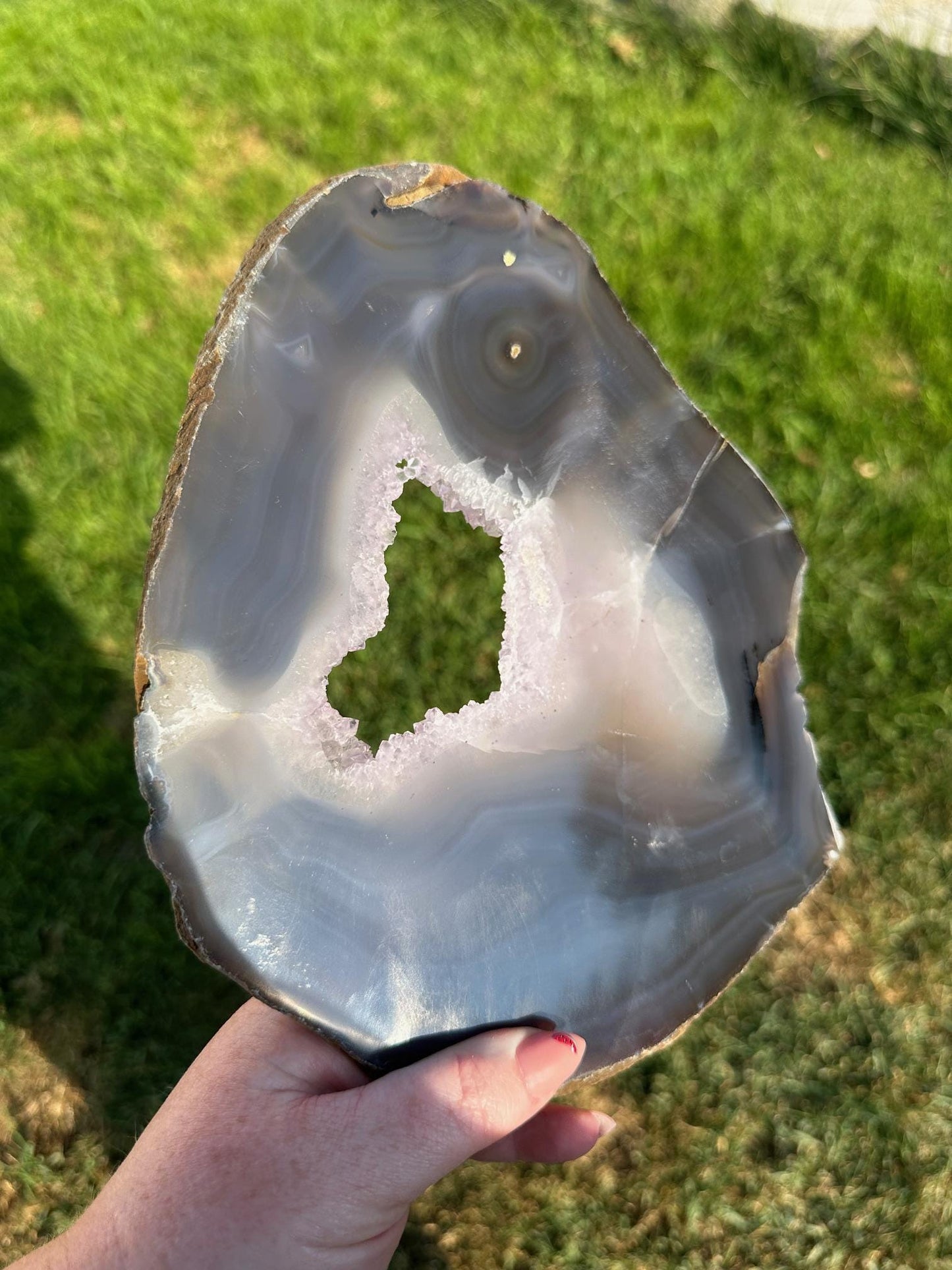 Druzy Agate Slab – 9.4 Inches Long, 2 lb 7 oz