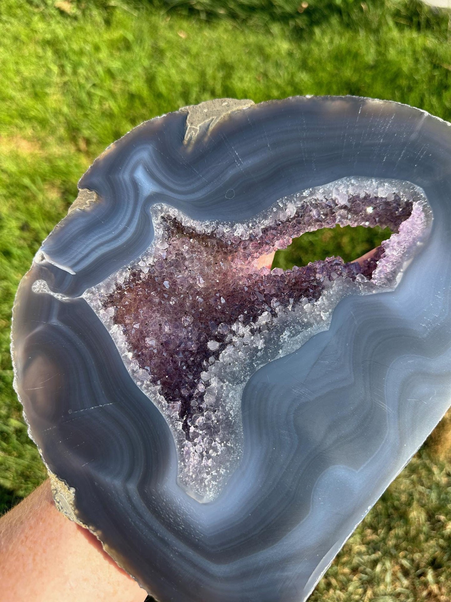 Druzy Agate Slab – 10 Inches Long, 3 lb 11 oz – Unique Healing Crystal