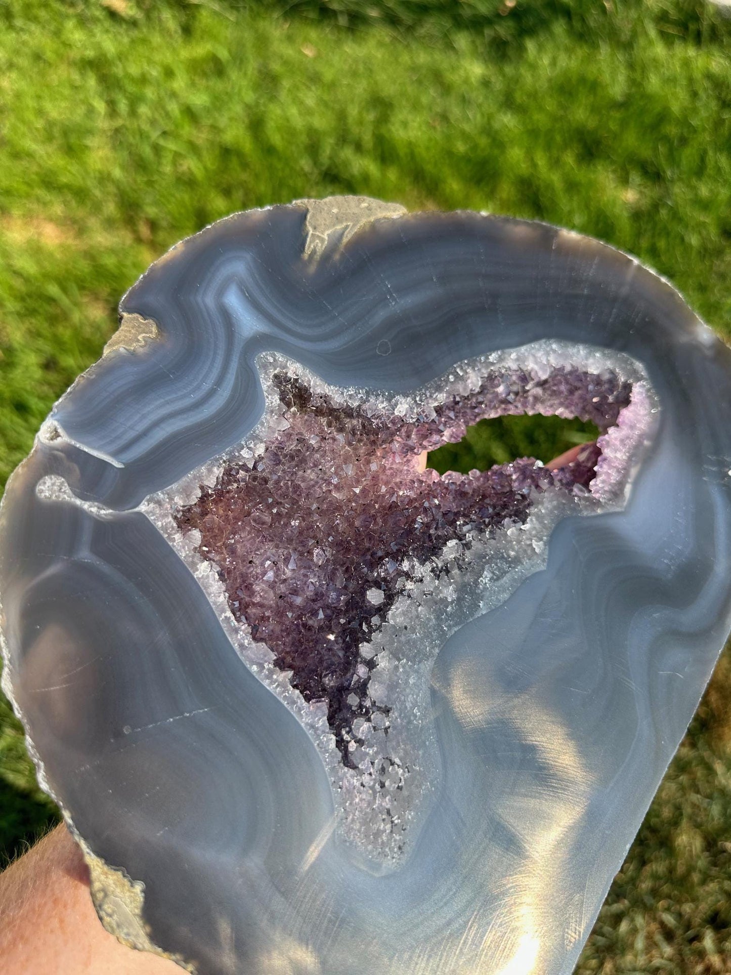 Druzy Agate Slab – 10 Inches Long, 3 lb 11 oz – Unique Healing Crystal