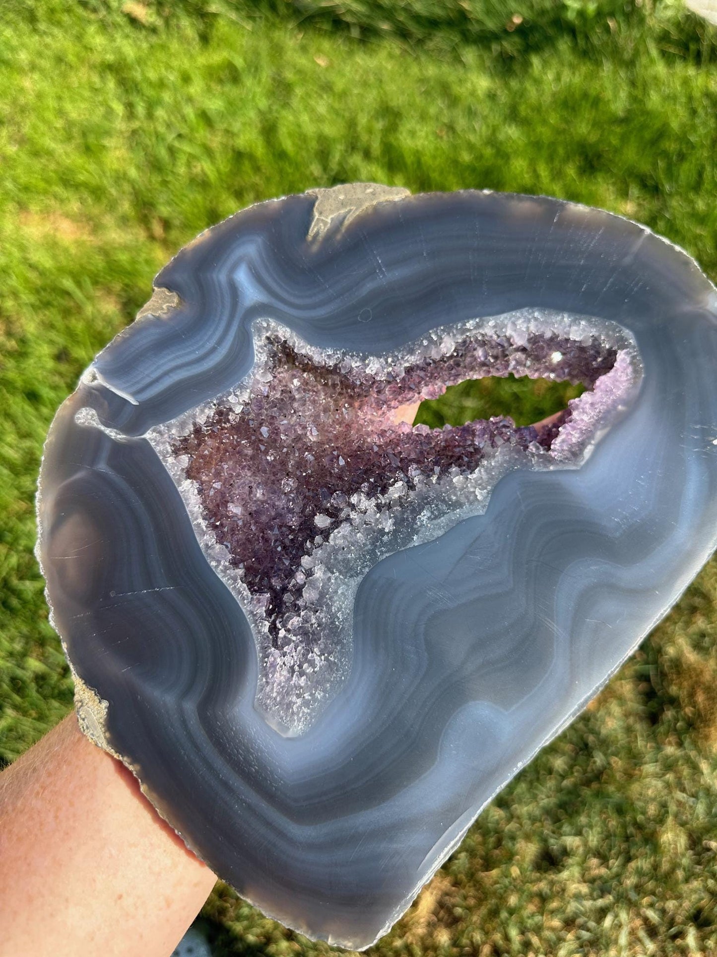 Druzy Agate Slab – 10 Inches Long, 3 lb 11 oz – Unique Healing Crystal