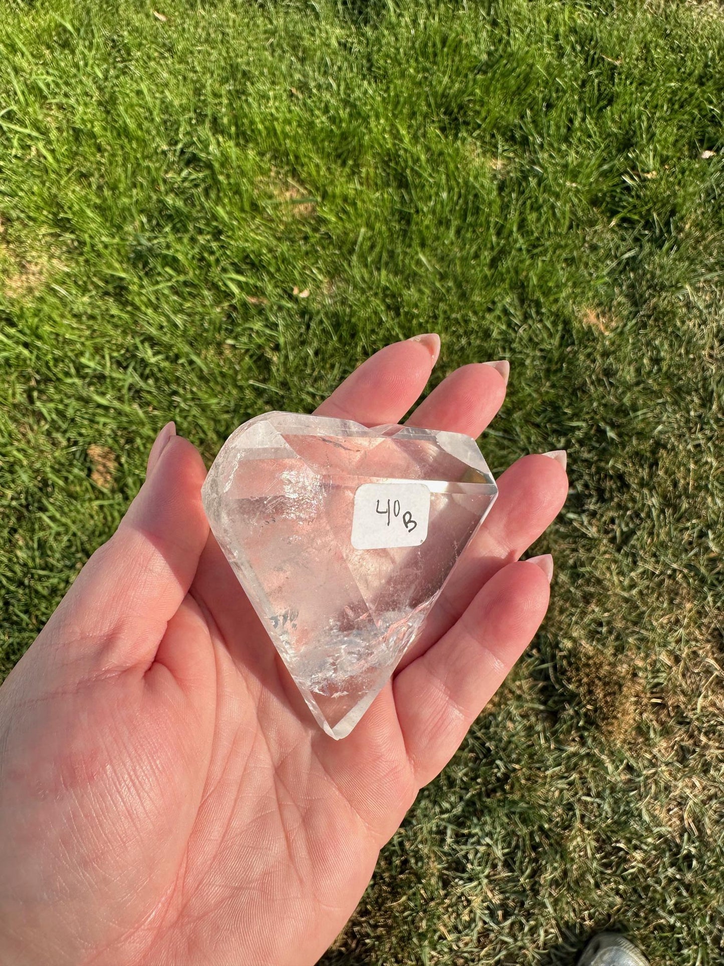 Faceted Quartz Heart – Extra Quality from Brazil – 2.7 Inches, 6 oz – Premium Healing Crystal