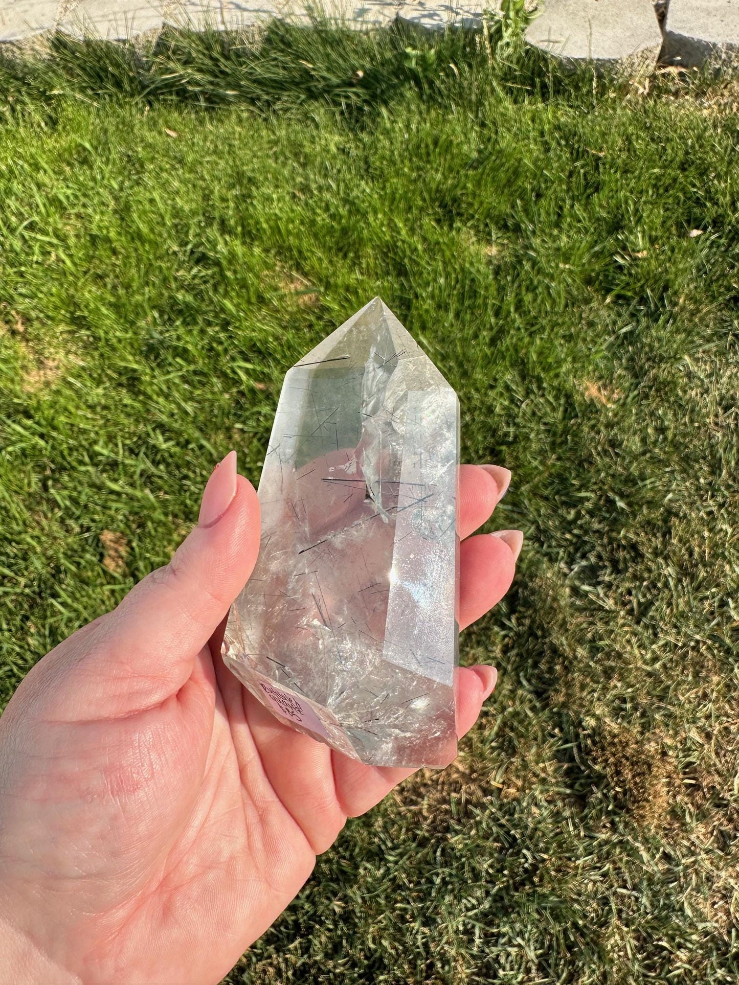 Clear Quartz Crystal with Rainbows and Rutile Inclusions – 7 oz, 4 Inches – Unique Healing Crystal