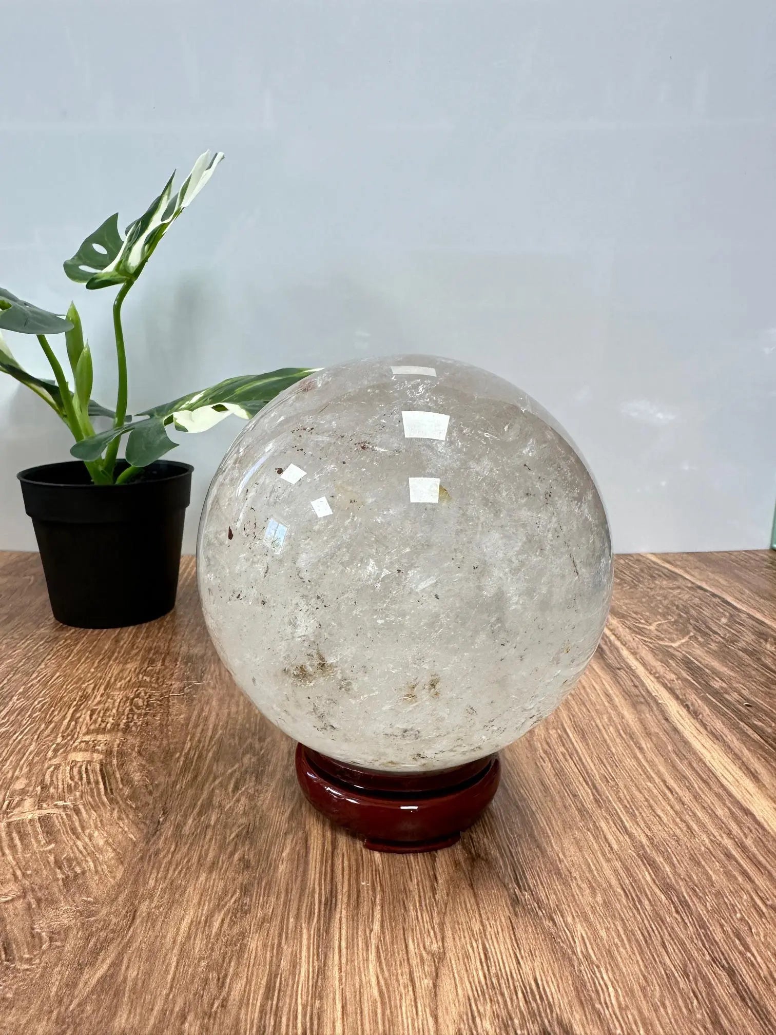 Large Clear Quartz Sphere with Rainbows 4.5 inches Oakriver Crystals