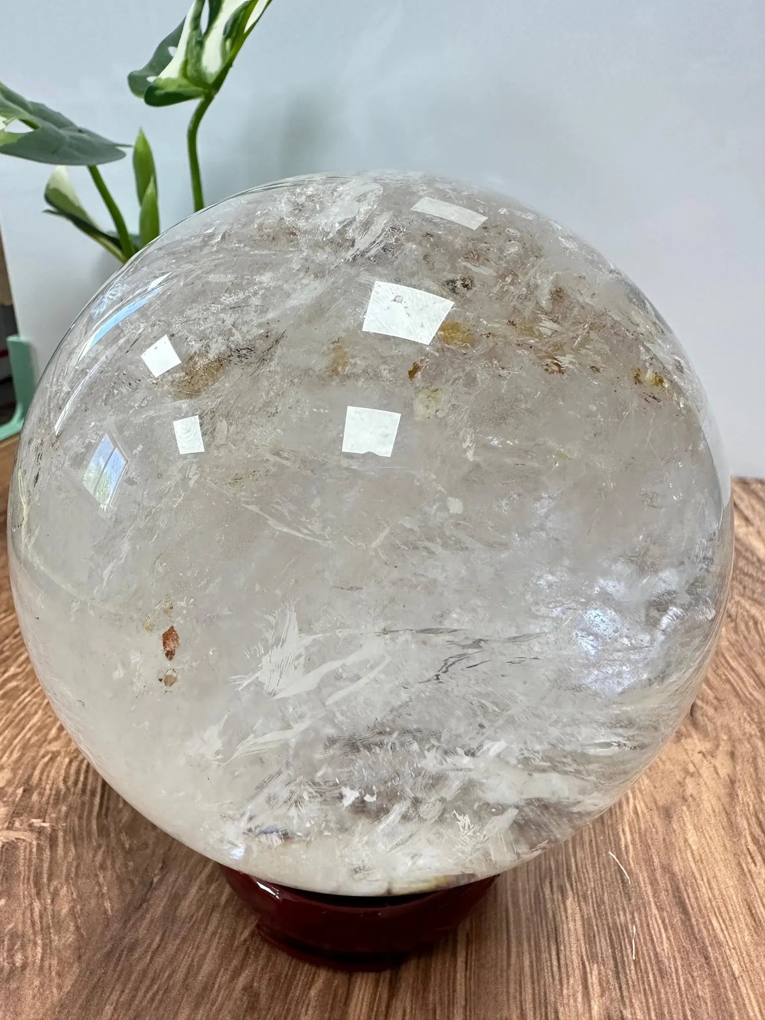 Large Clear Quartz Sphere with Rainbows 4.5 inches Oakriver Crystals