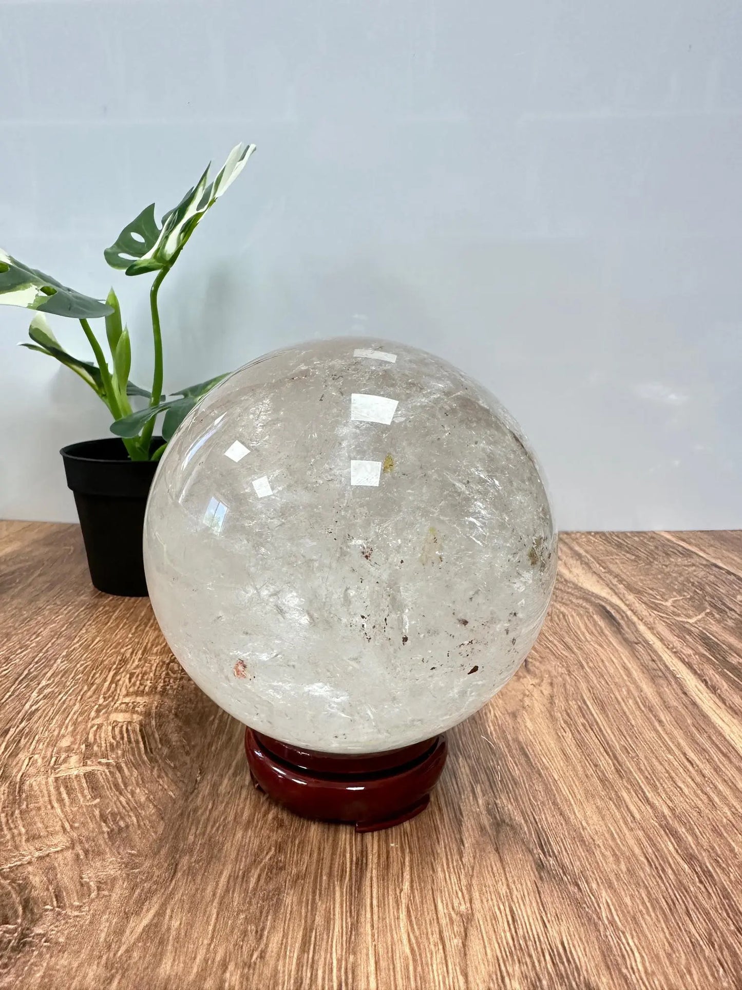 Large Clear Quartz Sphere with Rainbows 4.5 inches Oakriver Crystals