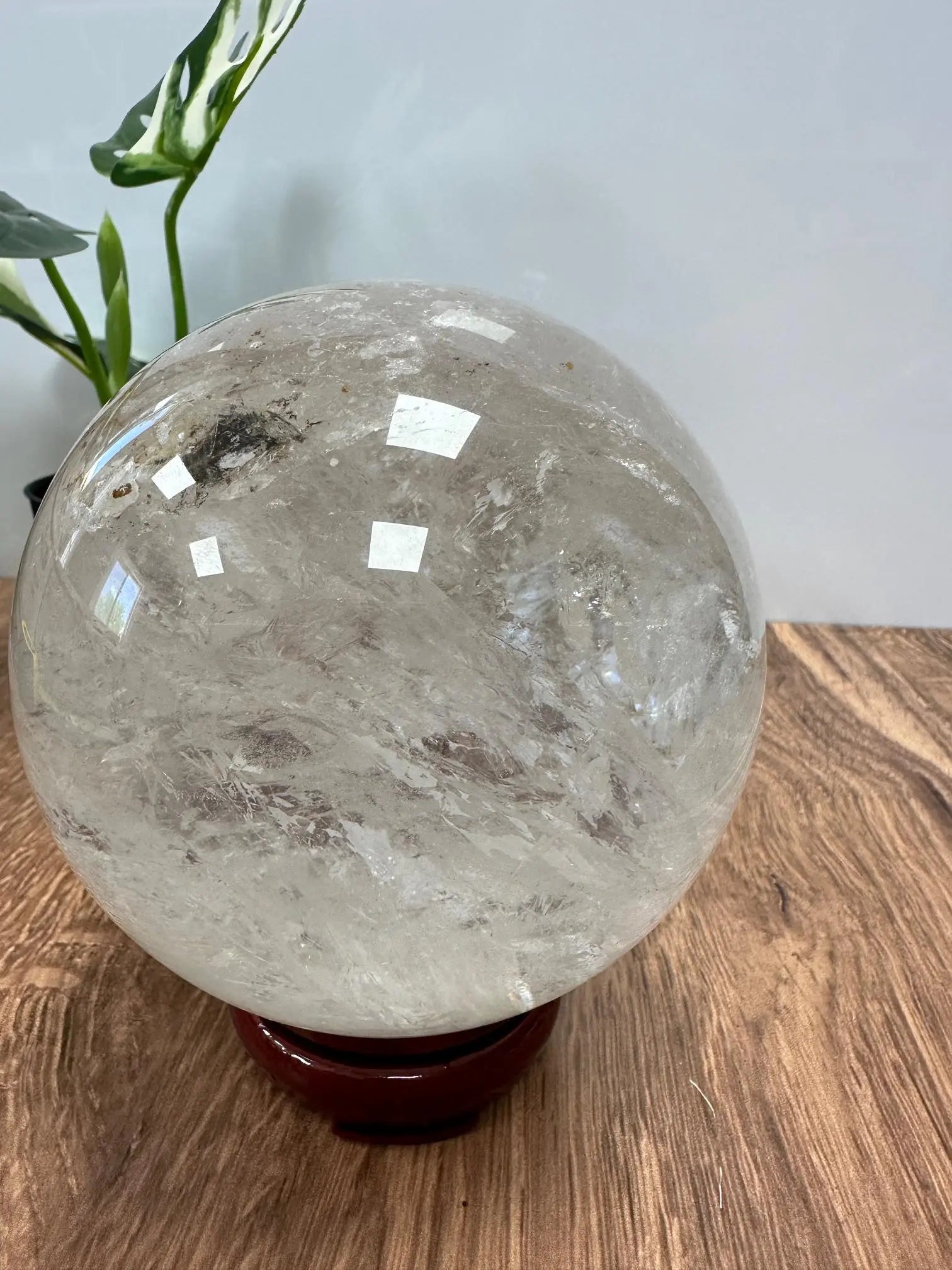 Large Clear Quartz Sphere with Rainbows 4.5 inches Oakriver Crystals