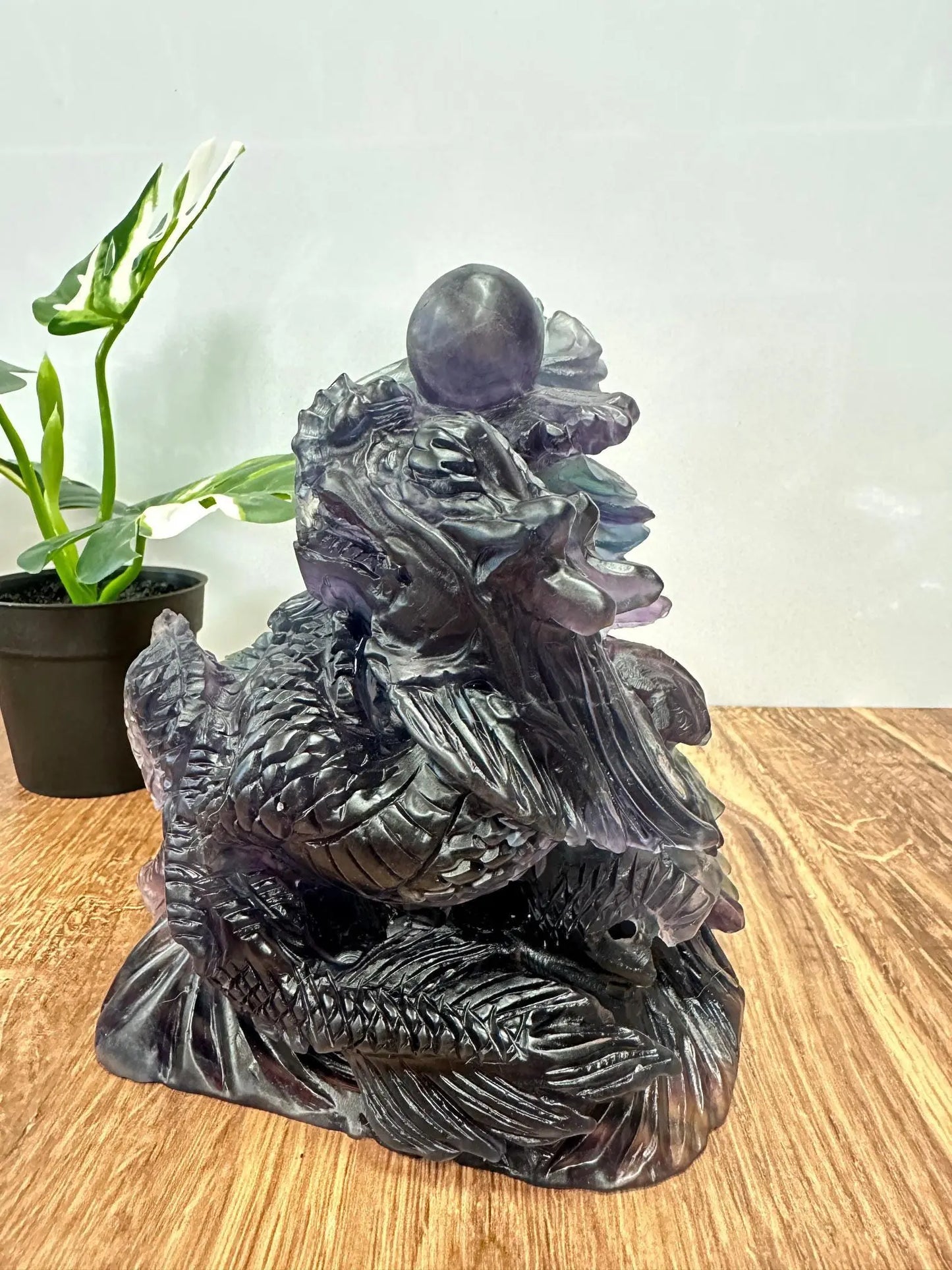 Fluorite Dragon Carving 7 inches tall 5lbs Oakriver Crystals